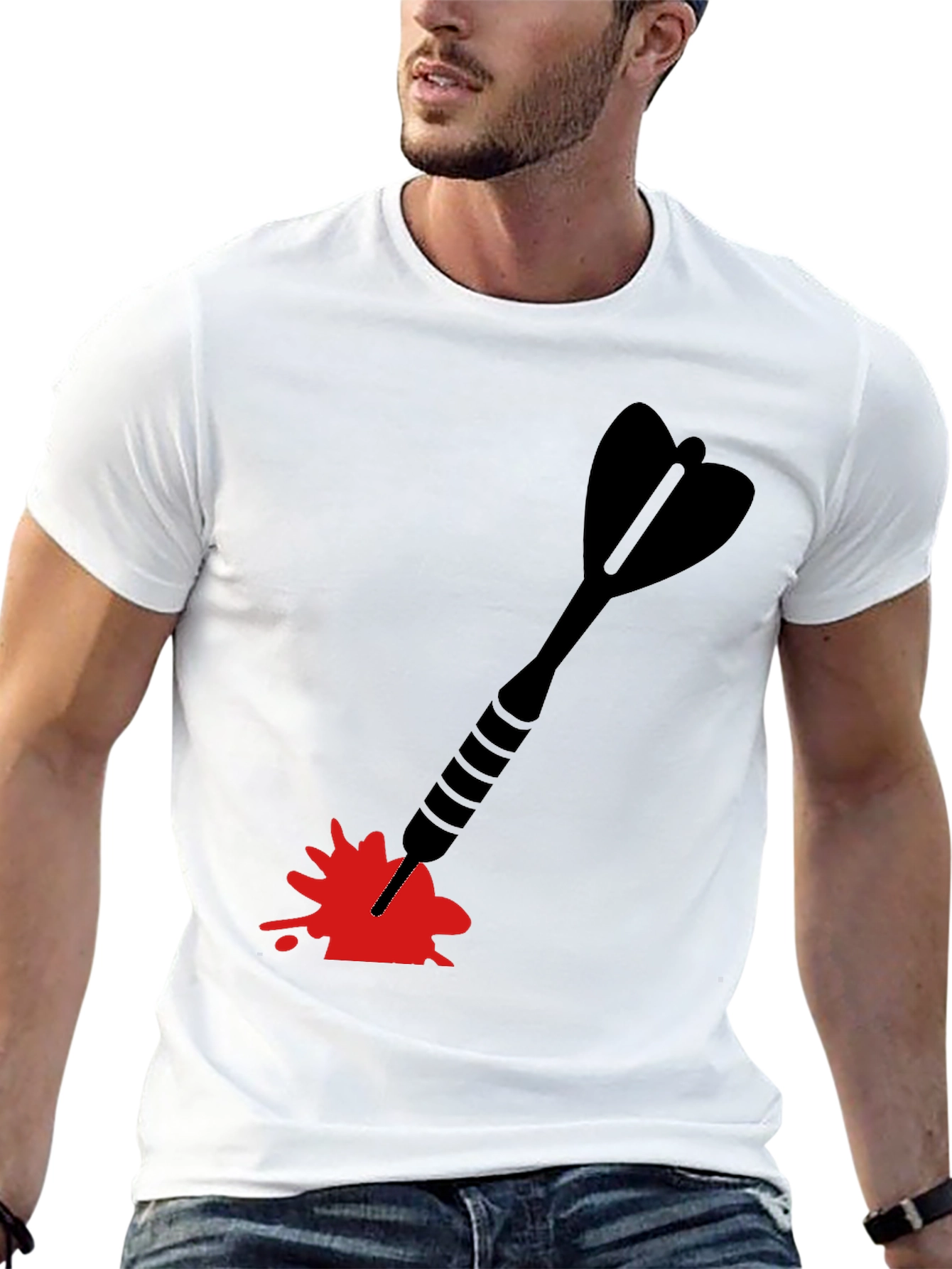 Black Dart in Blood T-Shirt - Unique Graphic Tee view 13