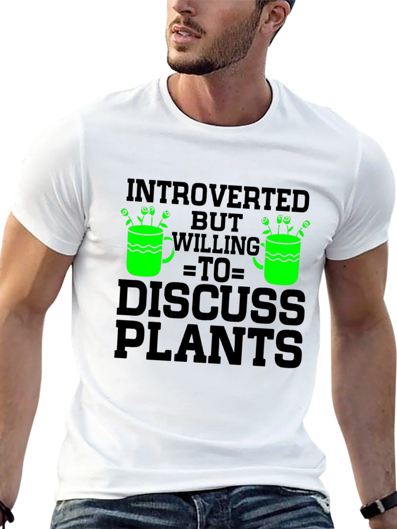 Black Introverted But Willing To Discuss Plants T-Shirt view 13