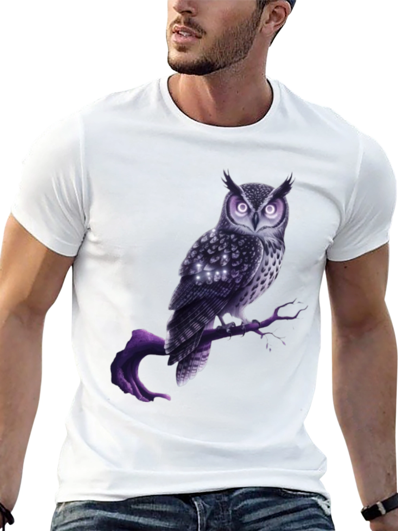 Black Mystic Owl Graphic Tee - Unique Design view 13