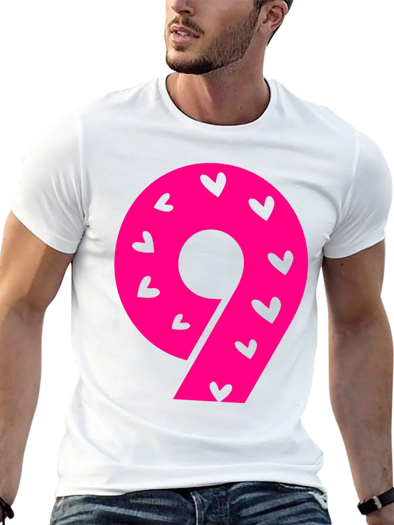 Black Number 9 Heart Print T-Shirt view 13