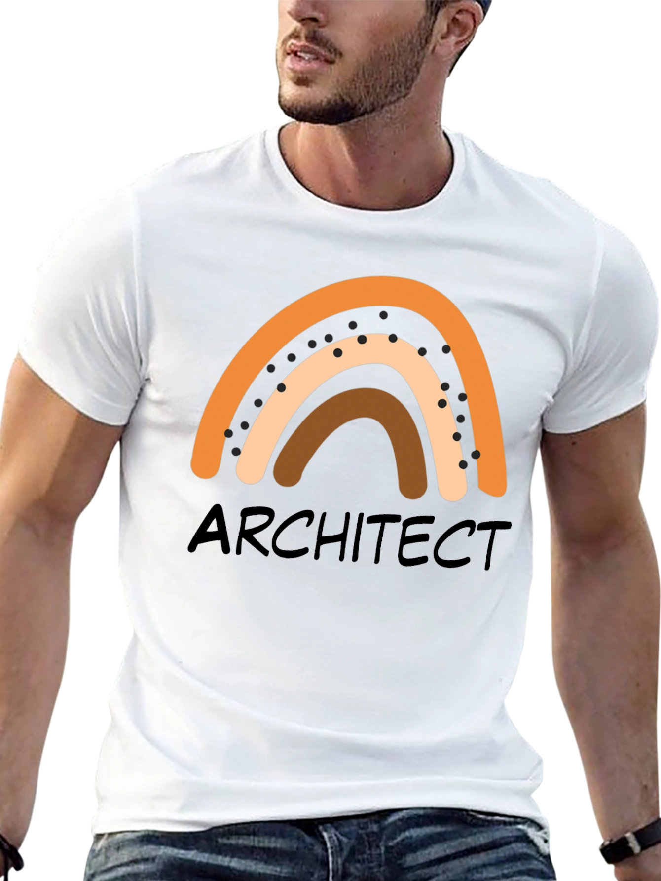 Black Architect Rainbow Graphic T-Shirt - Unisex Crew Neck view 13