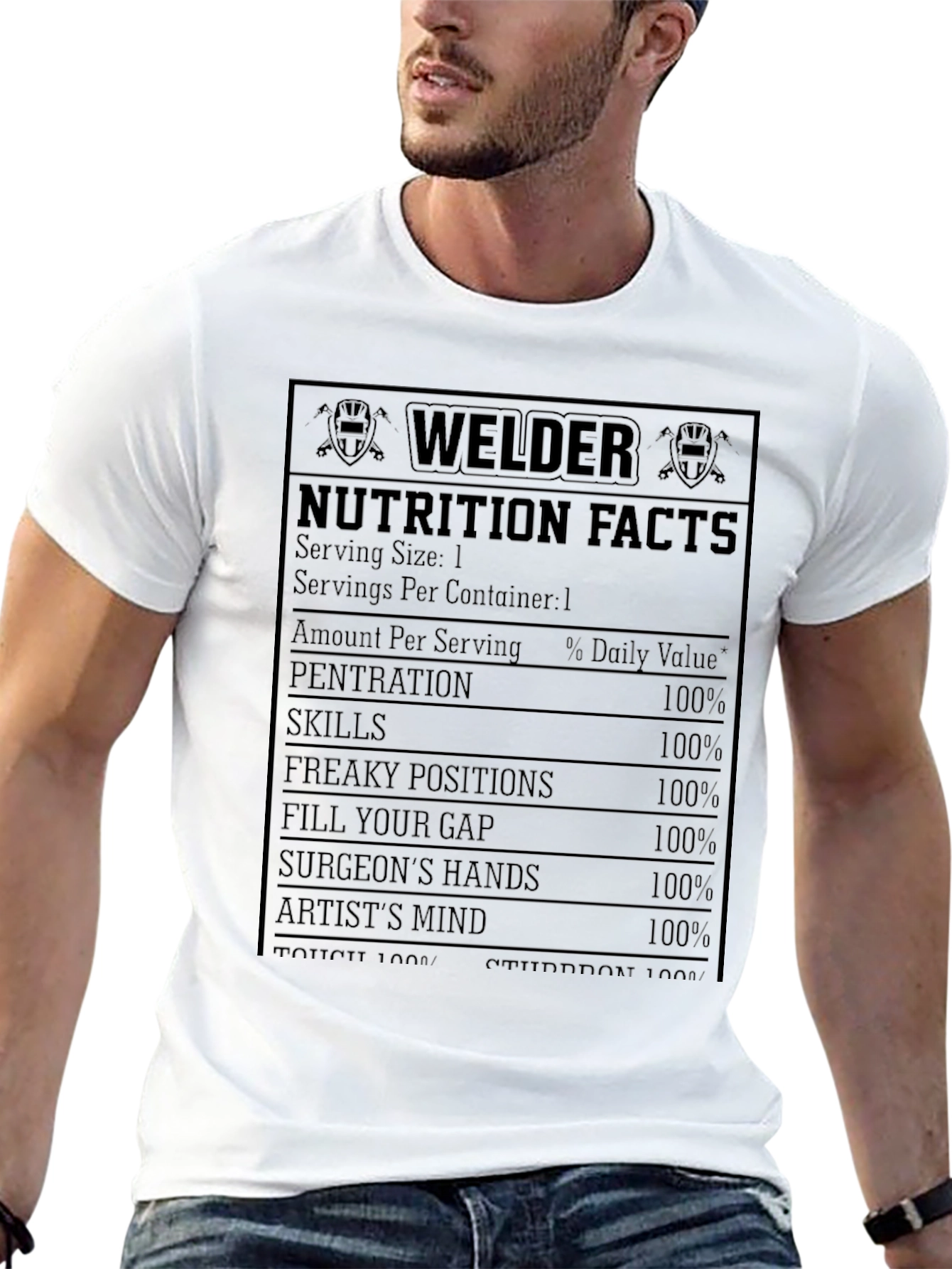 Black Welder Nutrition Facts T-Shirt - Funny Welder Gift view 13