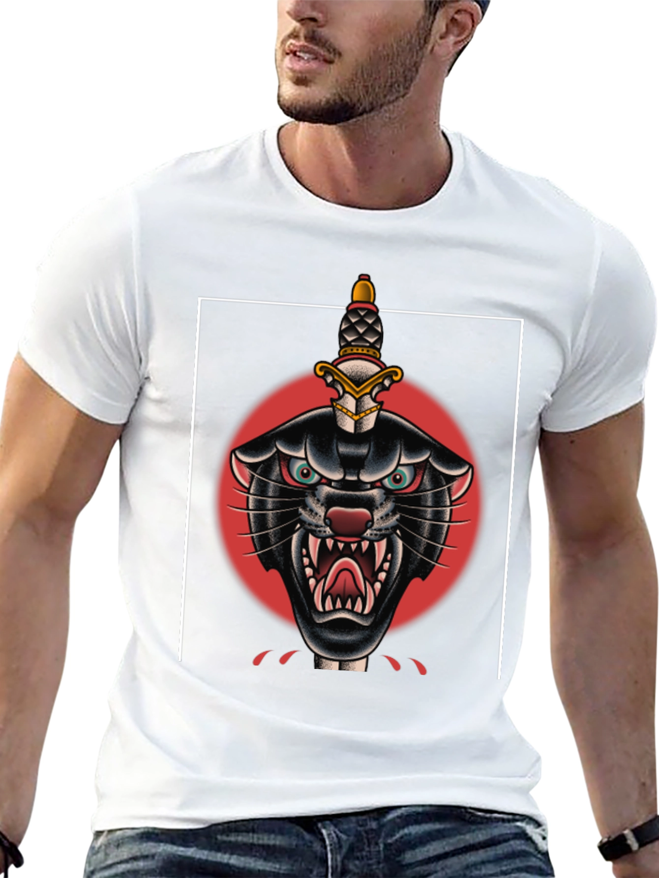 Black Black Panther Dagger Graphic Tee view 13
