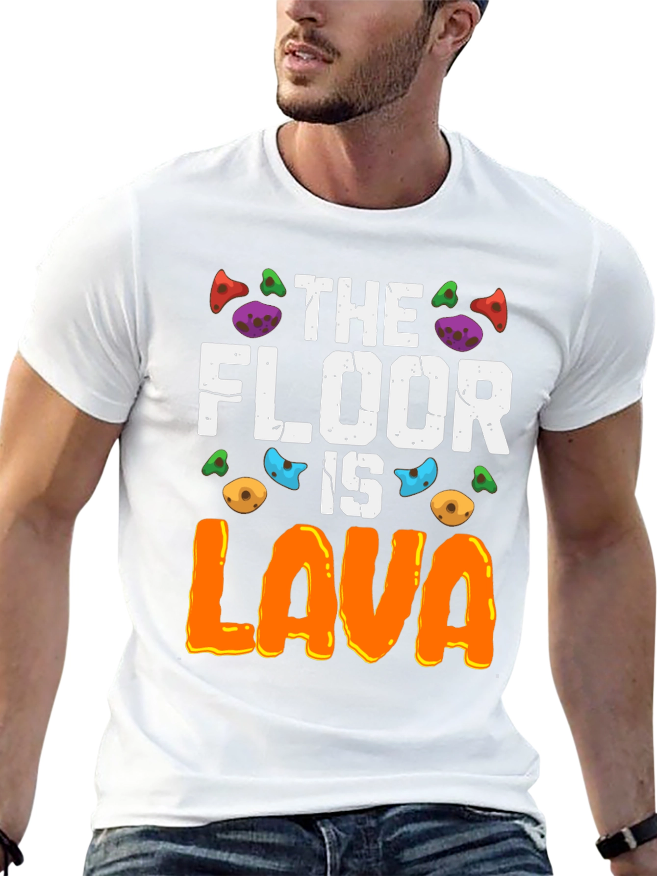 Black The Floor Is Lava T-Shirt view 13
