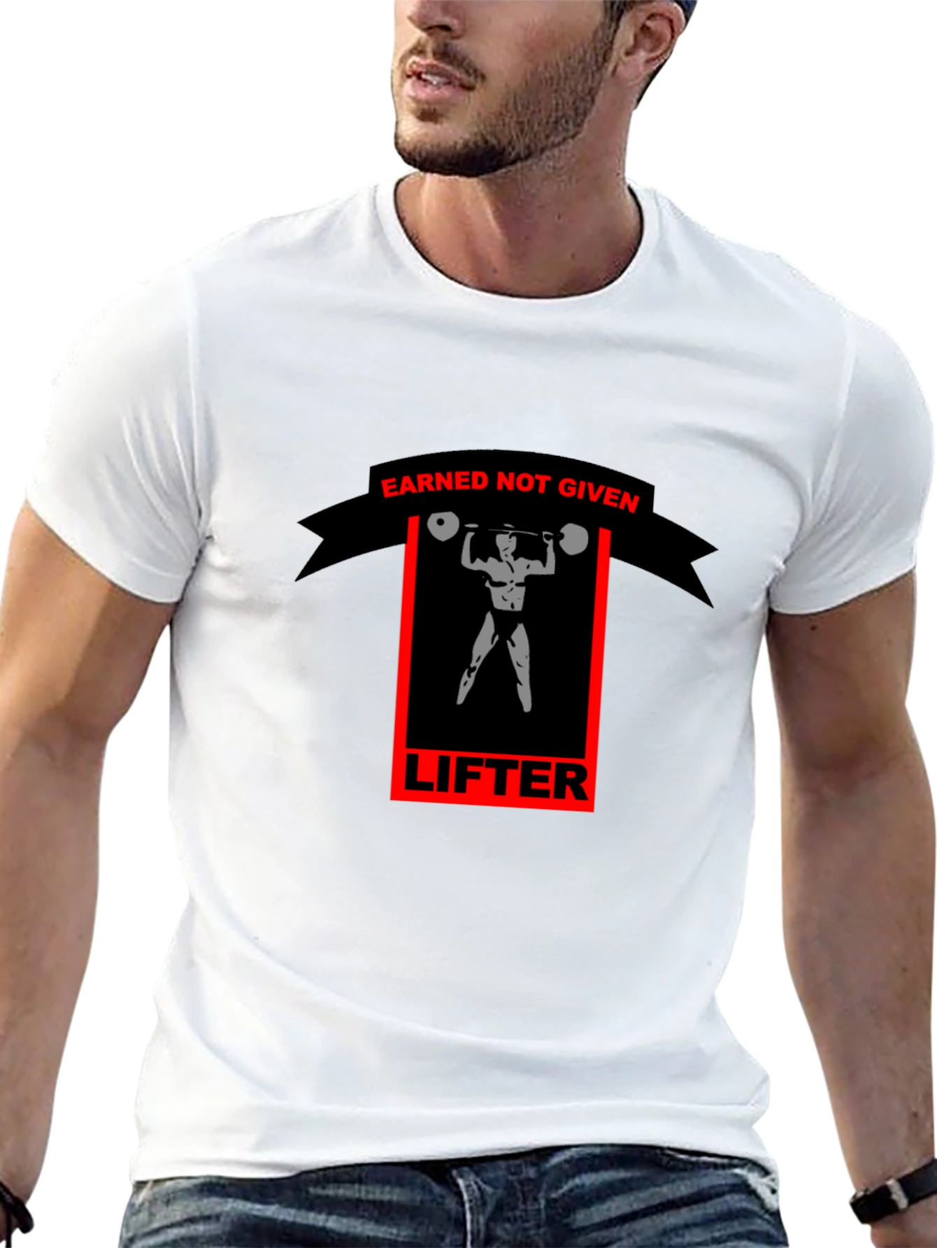 Black Earned Not Given Lifter Graphic Tee view 13