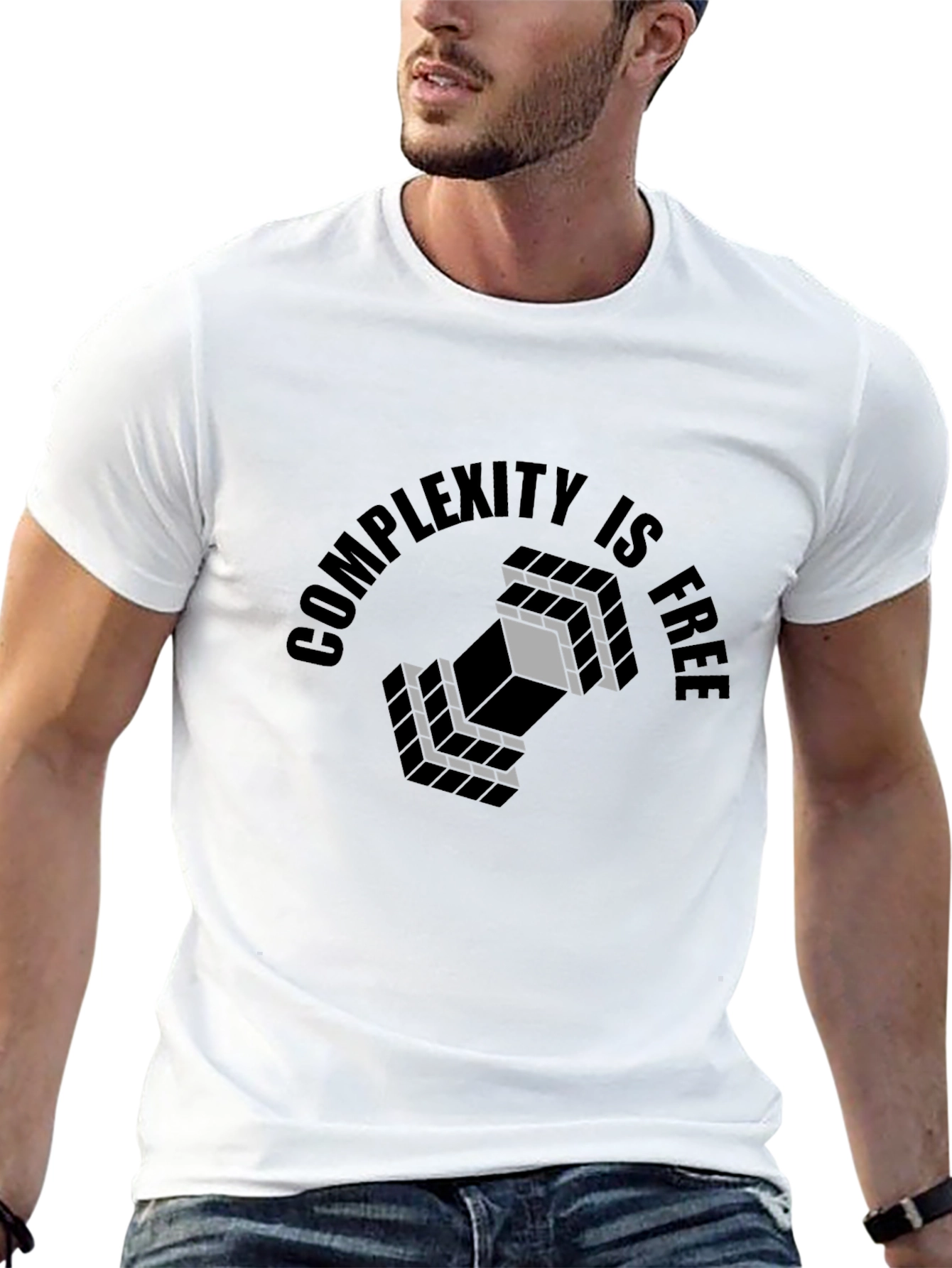Black Complexity Is Free Graphic T-Shirt - Black view 13