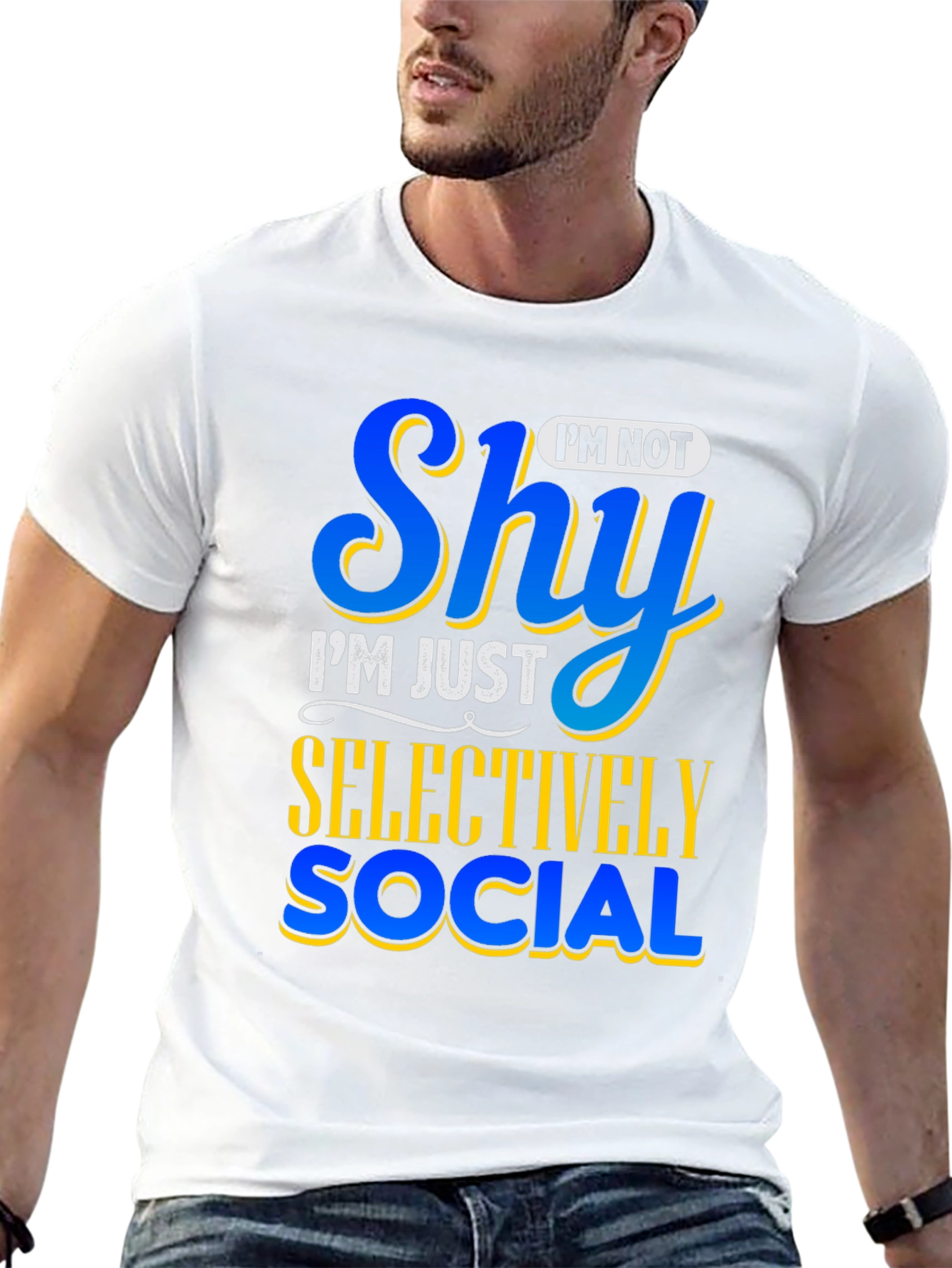 Black I'm Not Shy T-Shirt - Selectively Social Tee view 13