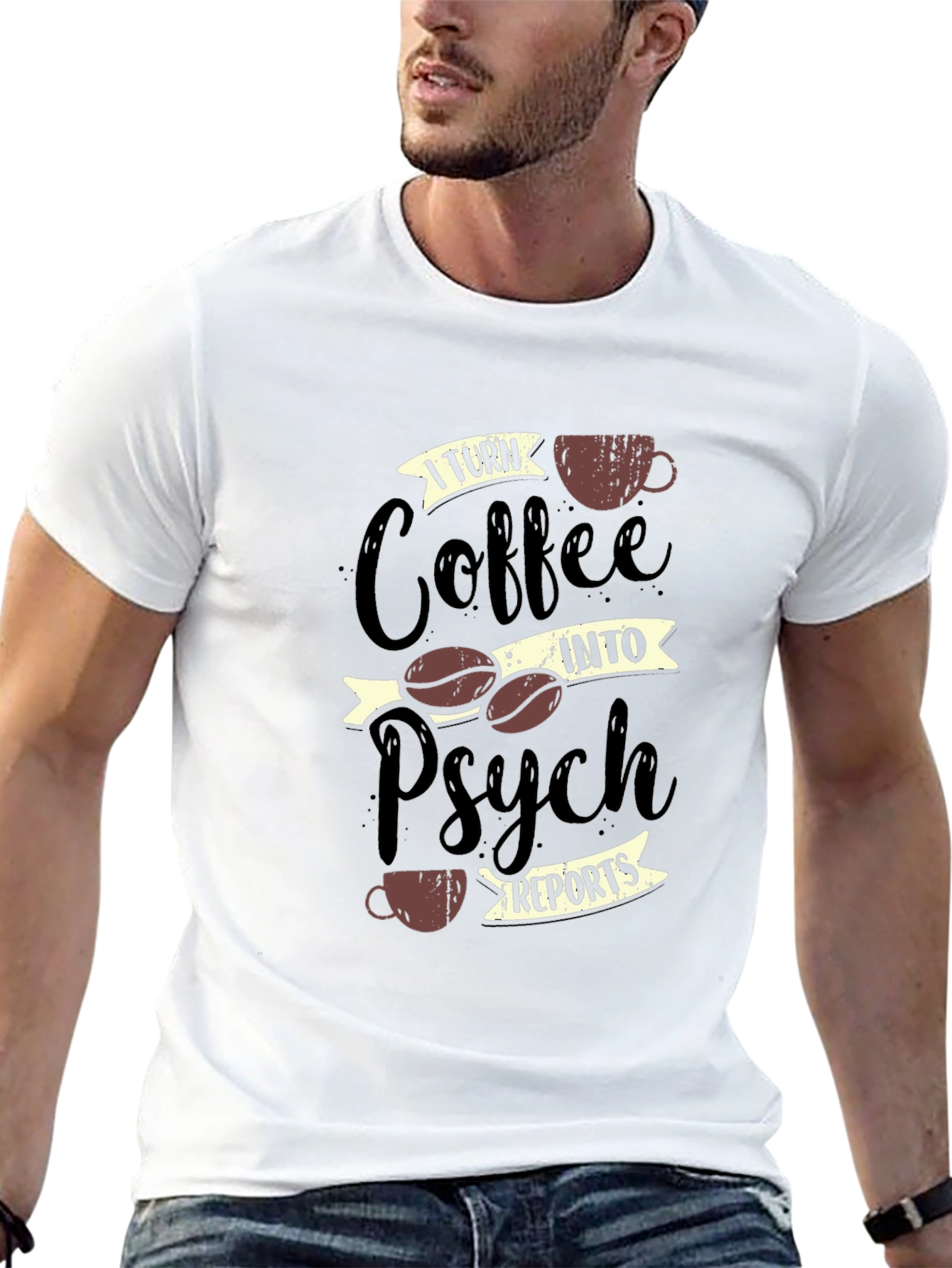 Black Coffee to Psych Reports Graphic T-Shirt view 13