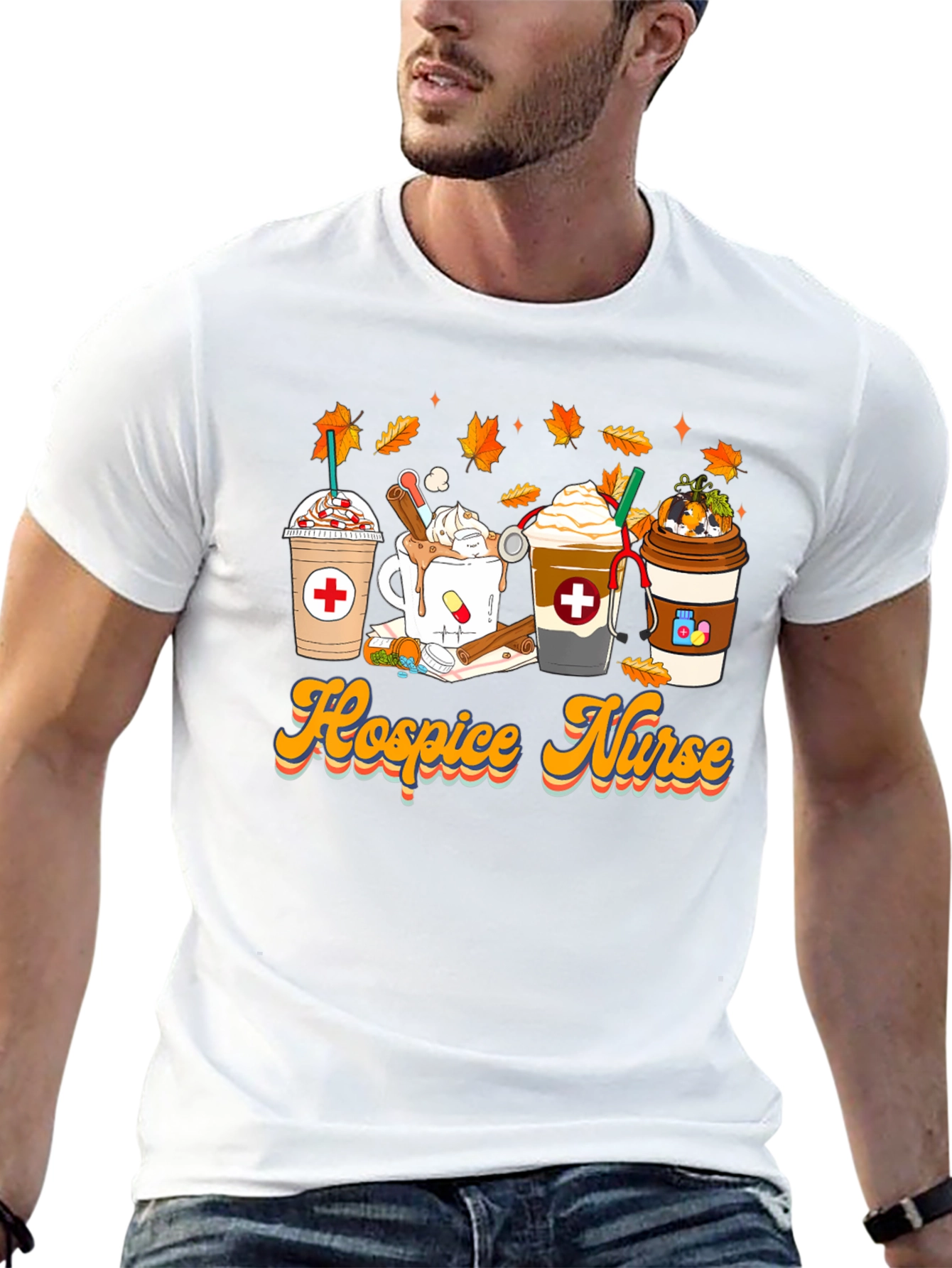 Black Hospice Nurse Fall Coffee T-Shirt view 13