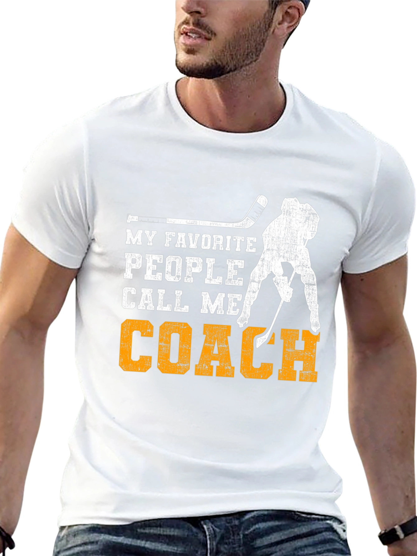 Black Hockey Coach T-Shirt - My Favorite People Call Me Coach view 13