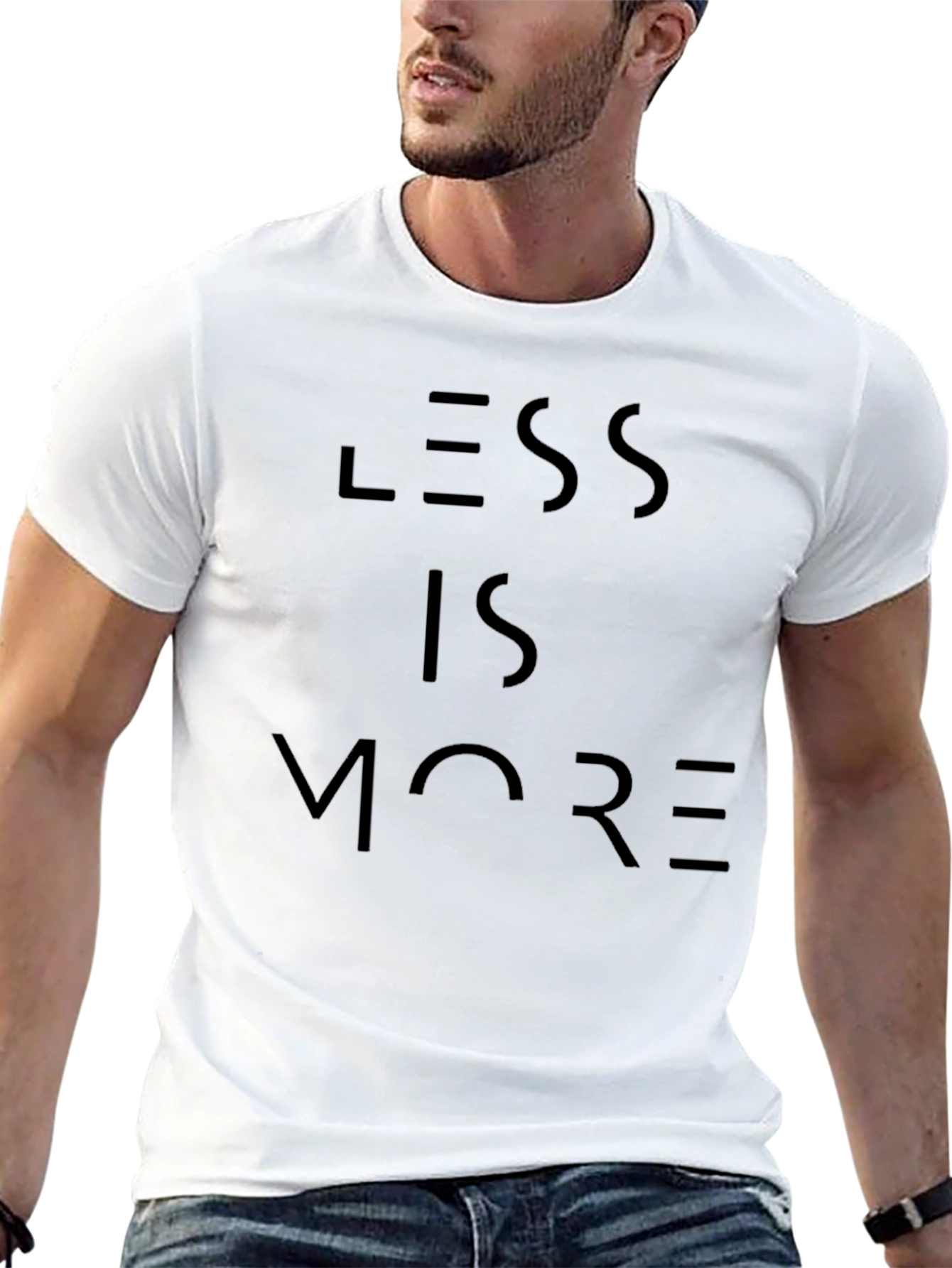 Black Less is More Minimalist Black T-Shirt view 13
