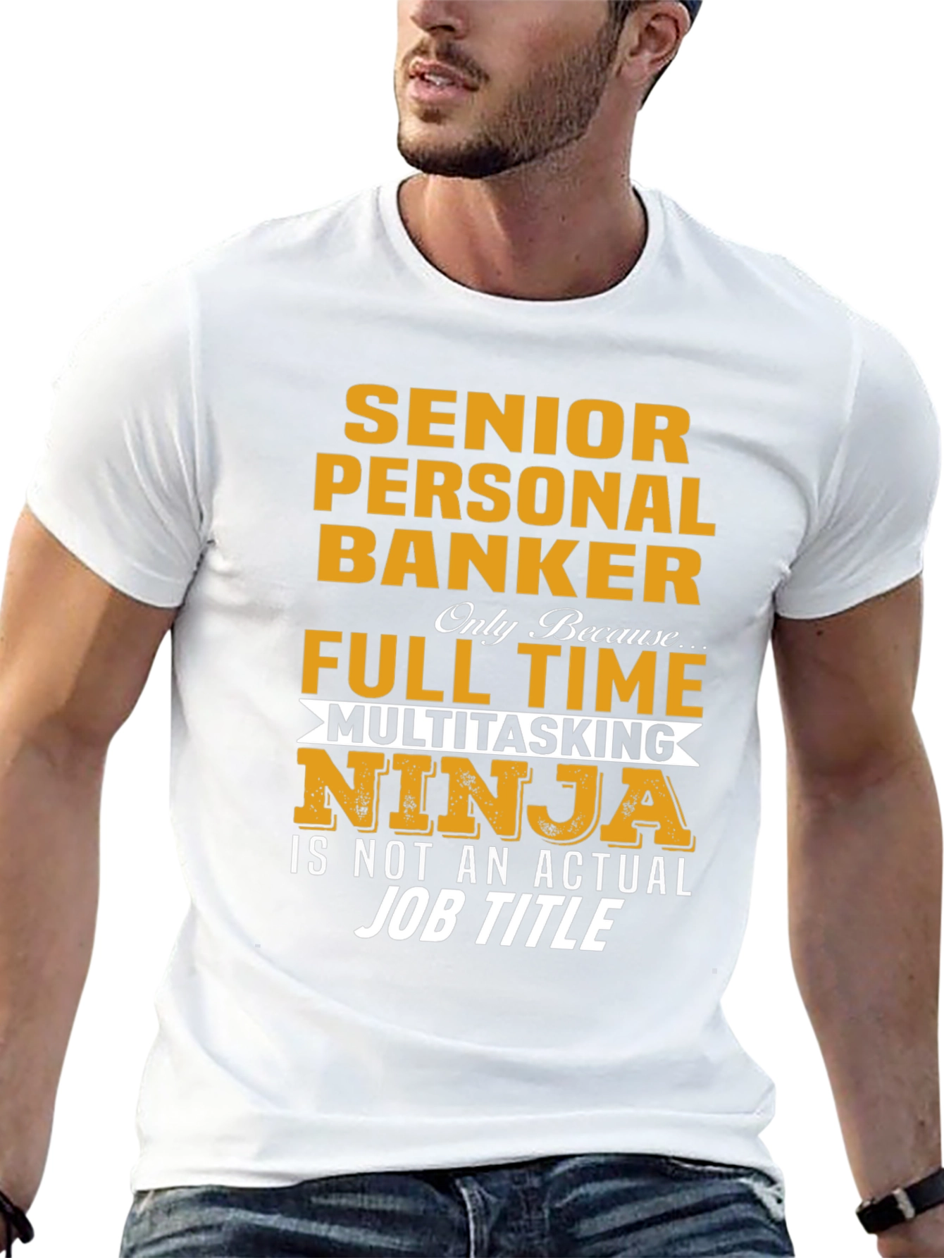 Black Senior Personal Banker Funny Job Title T-Shirt view 13