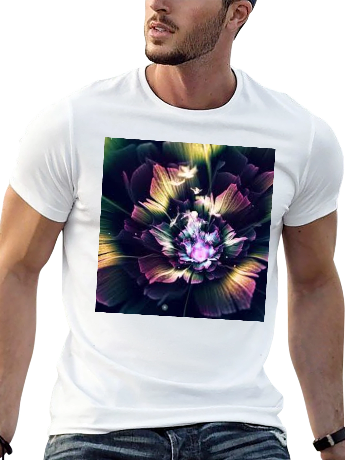 Black Floral Fantasy Black Tee view 13