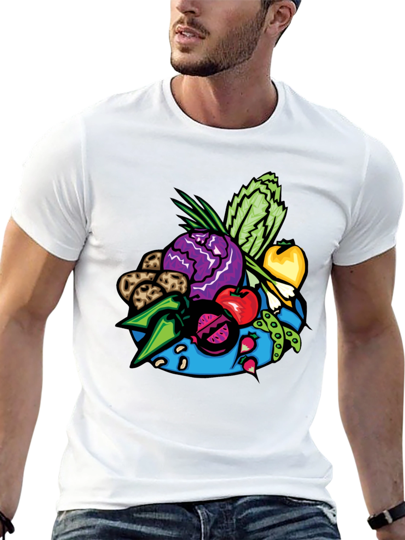 Vibrant Vegetable Patch Graphic Tee - Black - 13