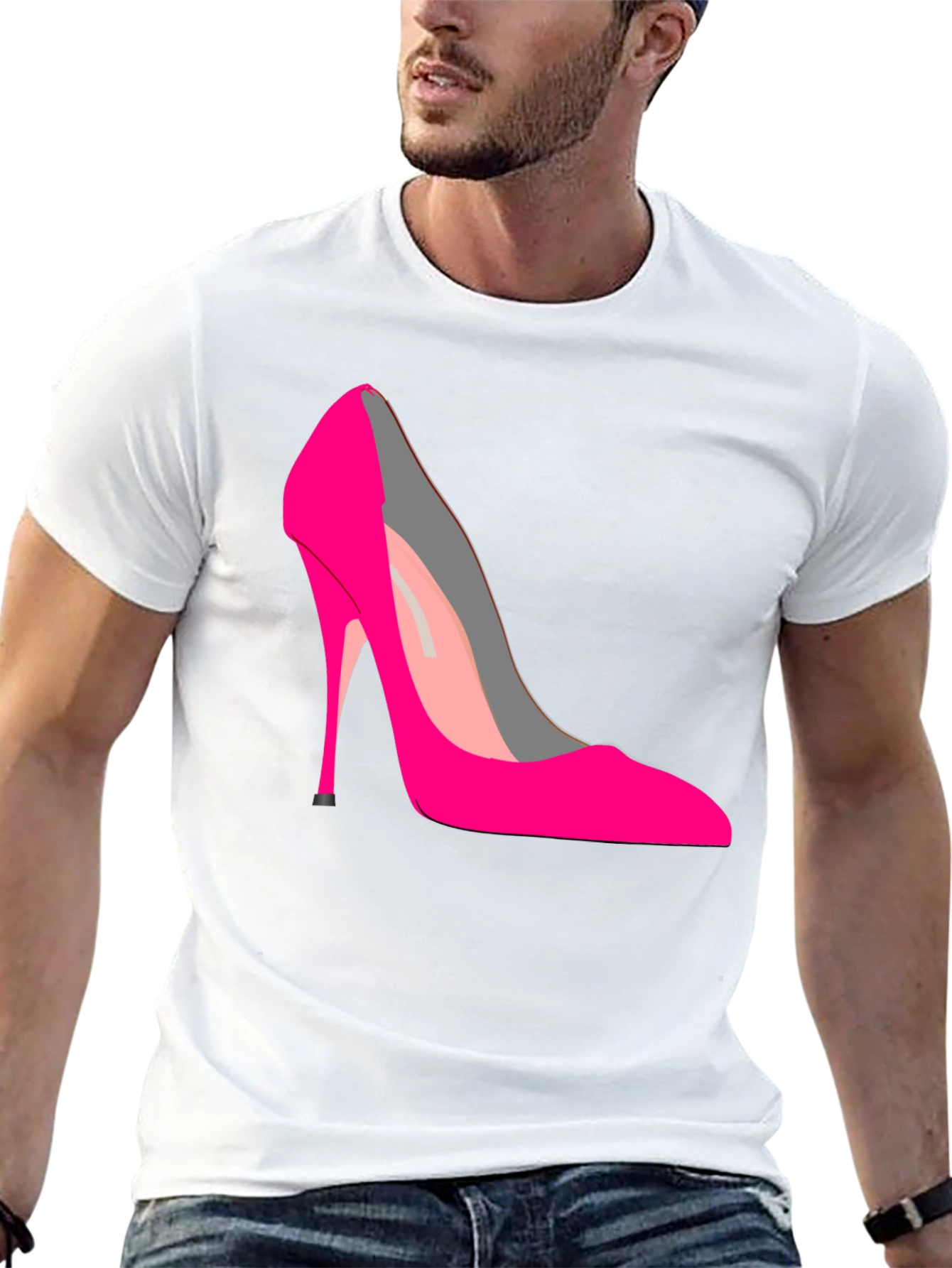 Black Hot Pink High Heel Graphic Tee view 13