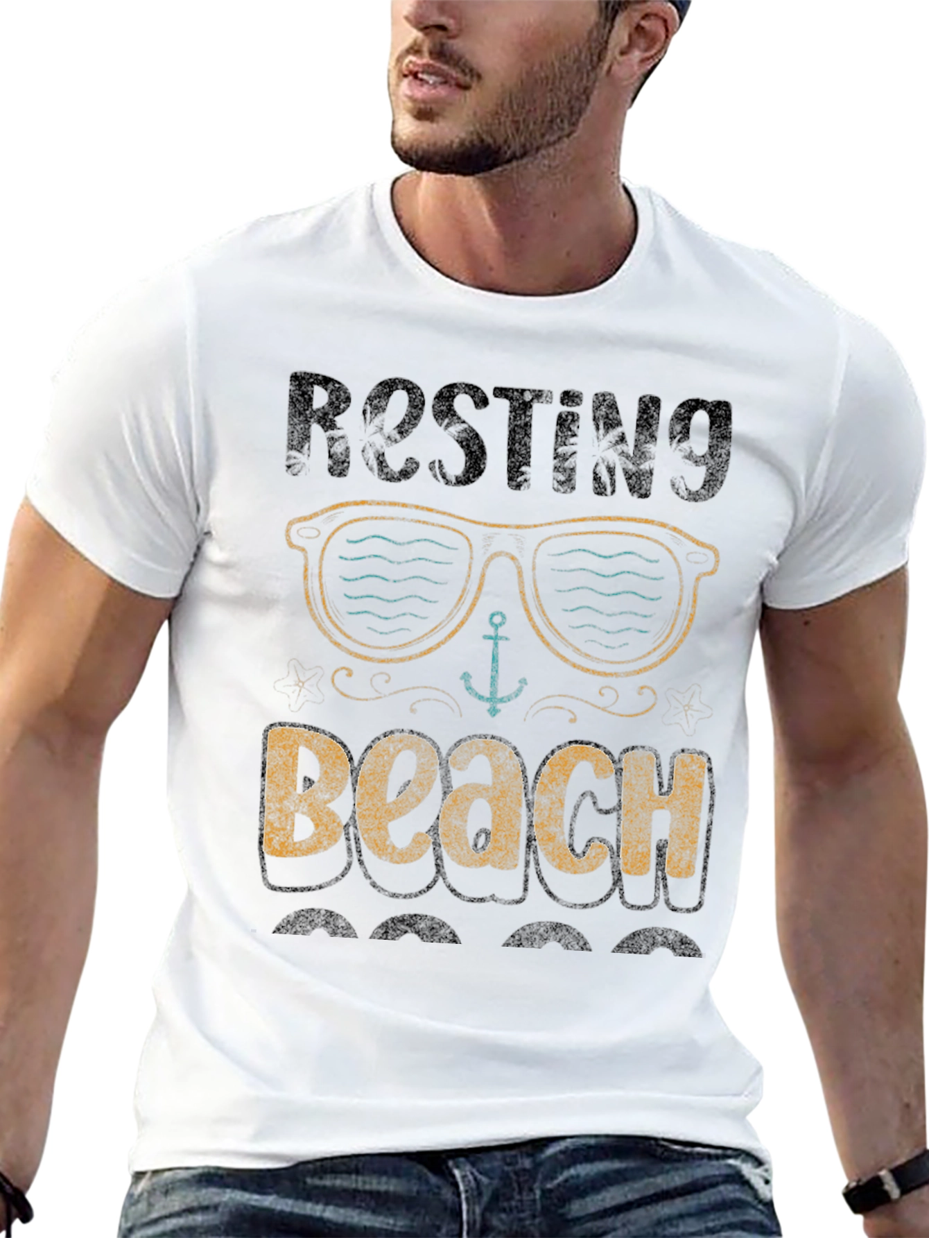 Black Resting Beach T-Shirt - Relaxed Fit view 13