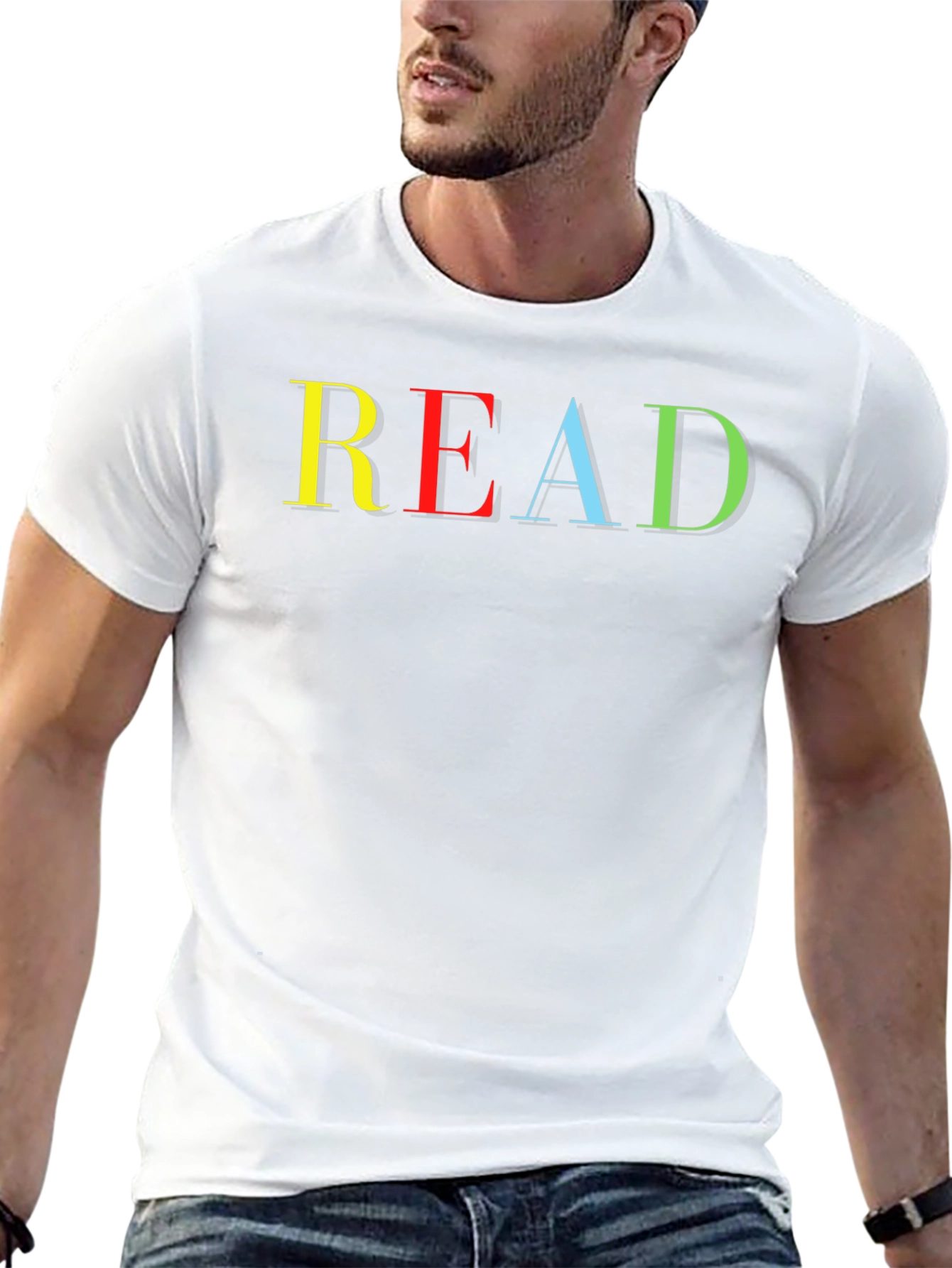 Black Colorful READ Graphic Black T-Shirt view 13