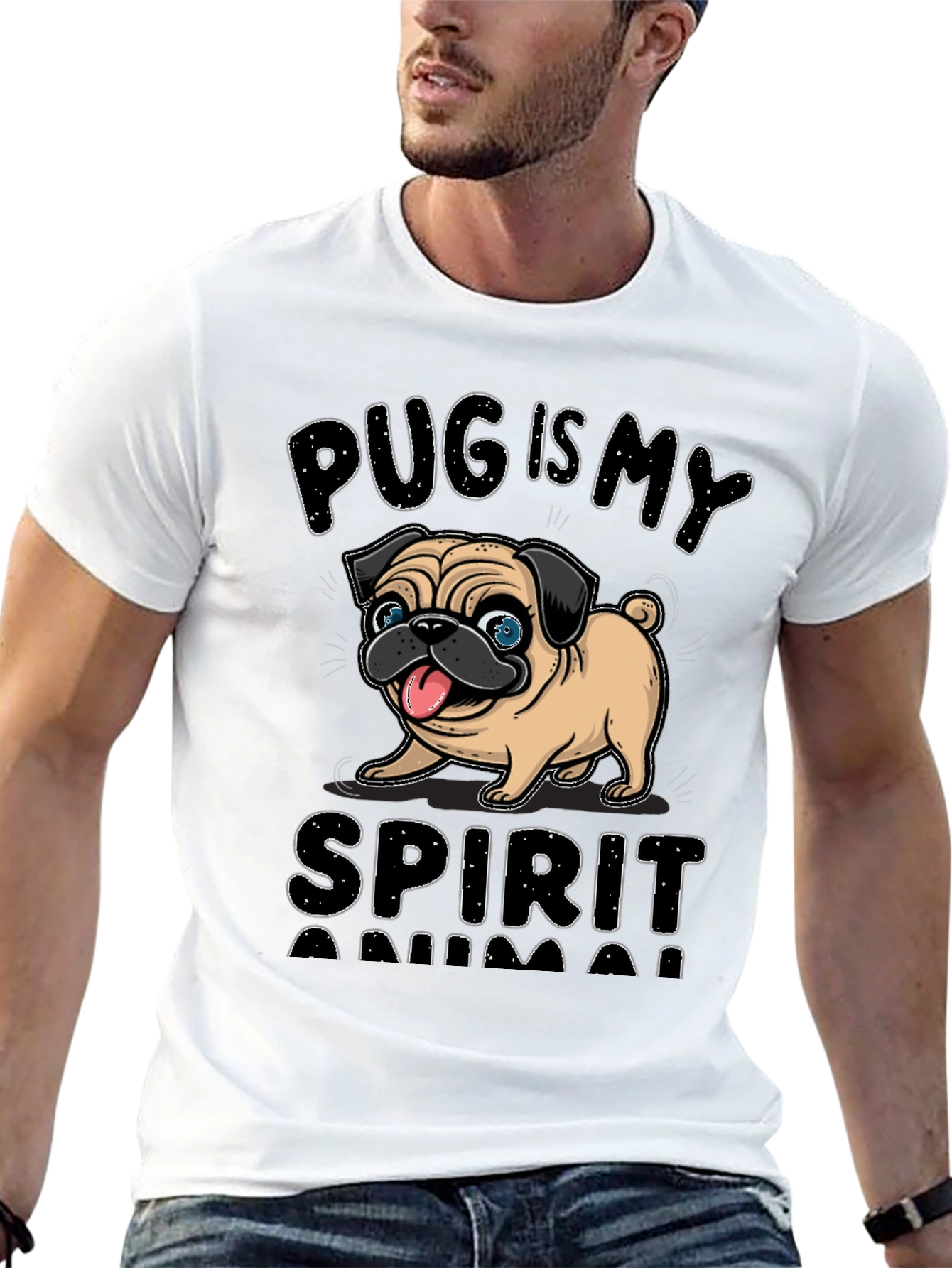 Black Pug is My Spirit Animal Graphic Tee view 13