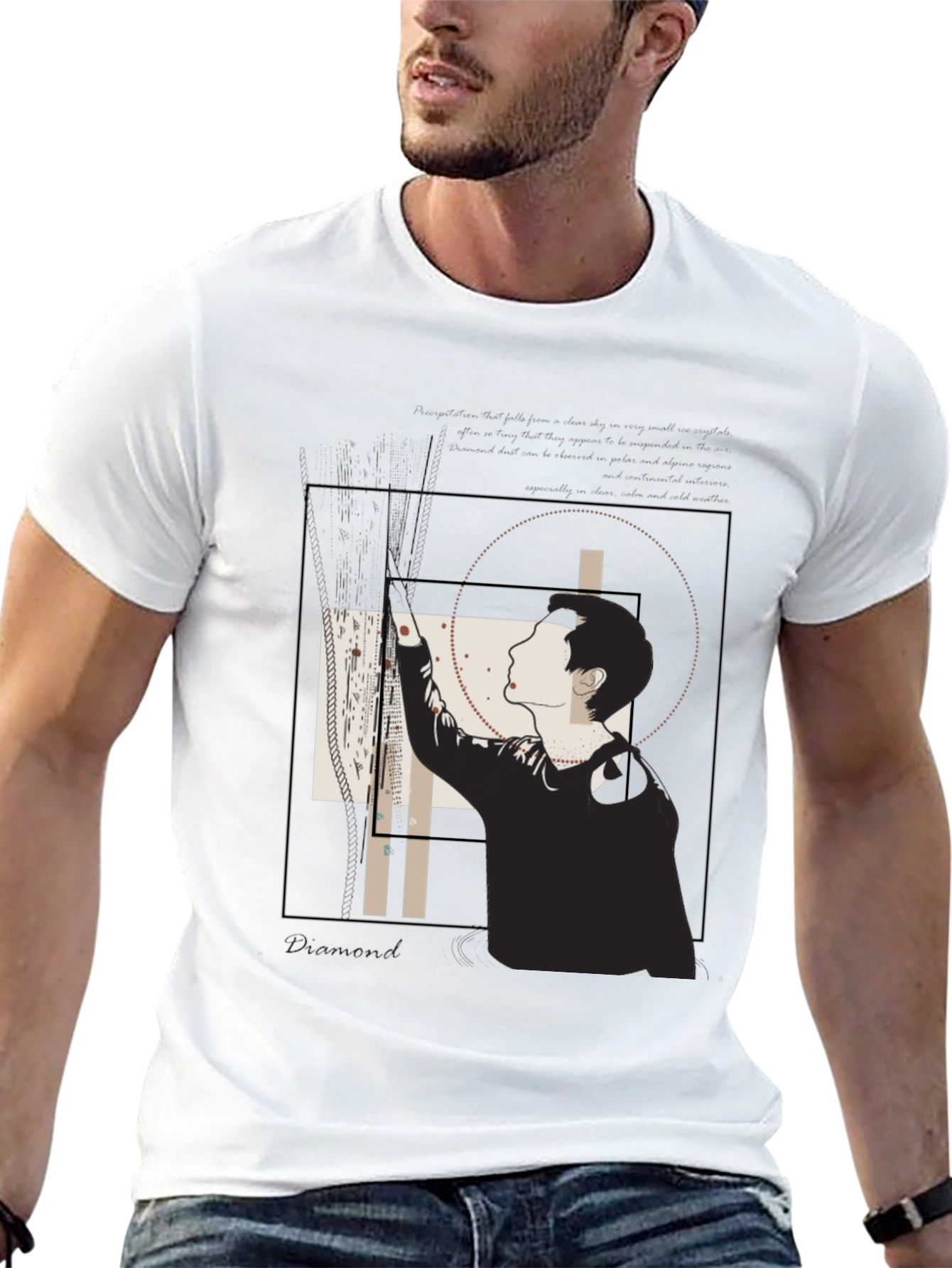 Black Geometric Graphic Black T-Shirt view 13