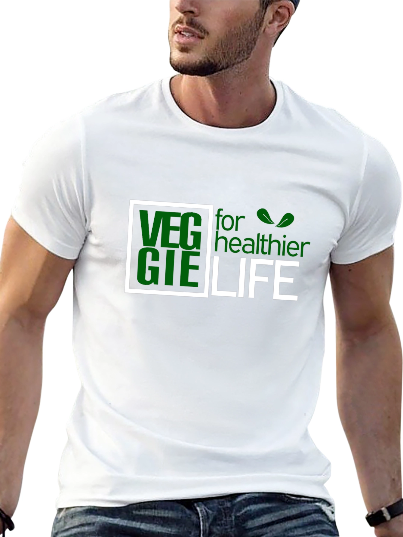 Black Veggie for Healthier Life Black T-Shirt view 13