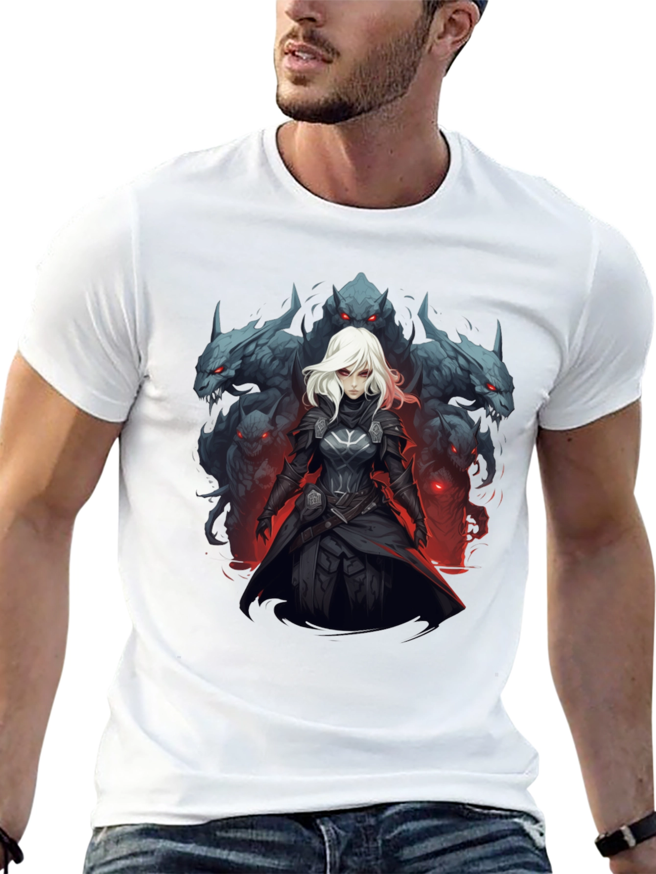 Black Warrior Woman & Wolves Graphic Tee view 13