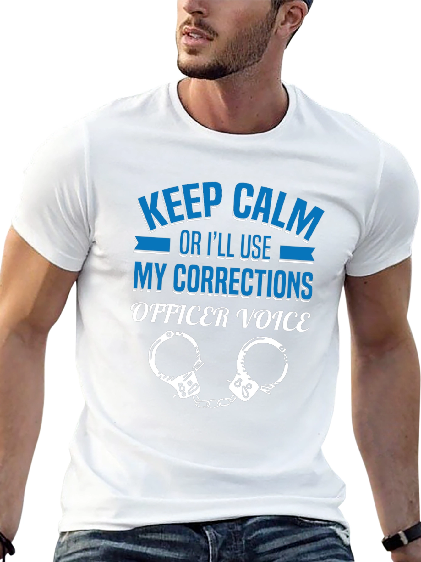 Black Keep Calm Corrections Officer T-Shirt view 13