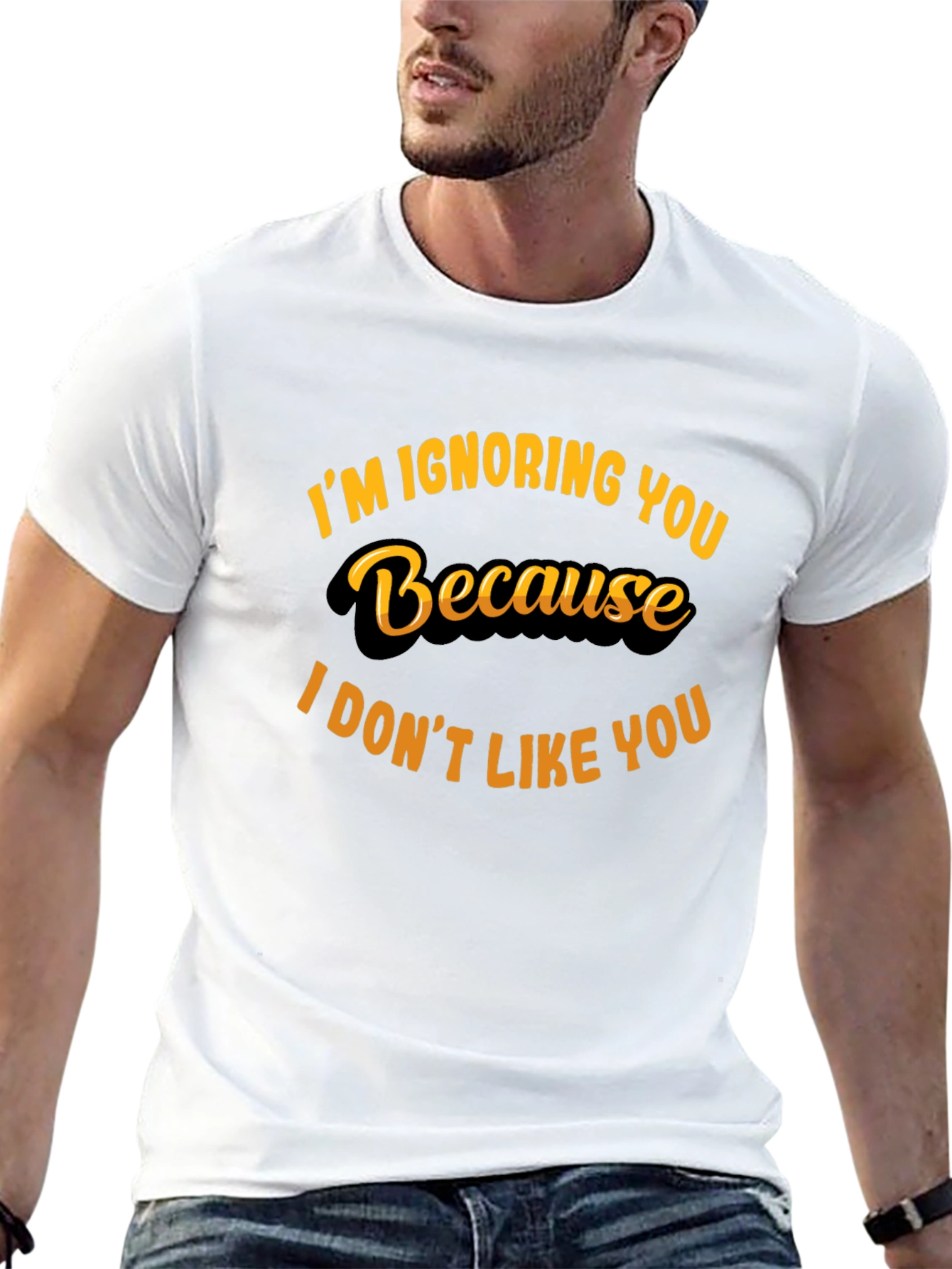 Black I'm Ignoring You Funny Graphic Tee view 13