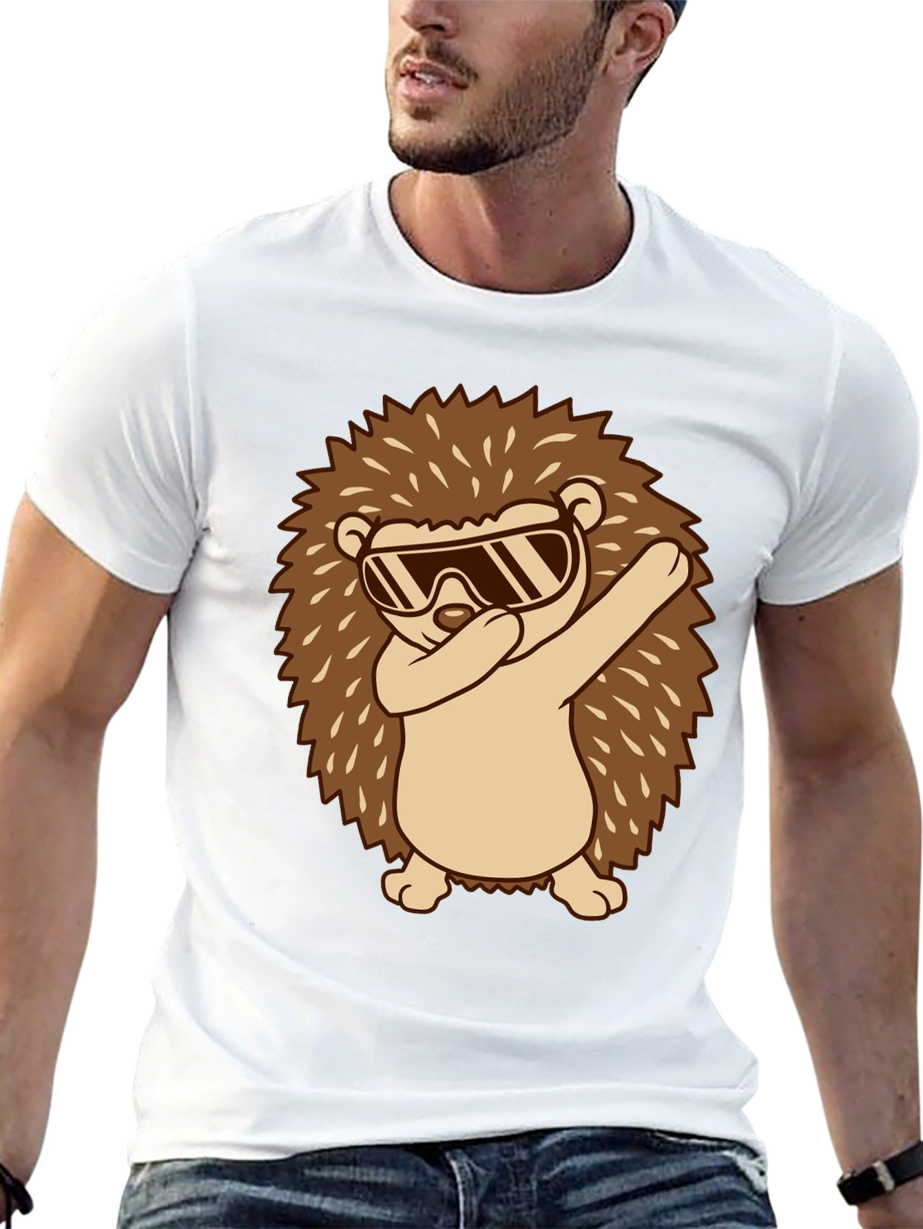 Black Dabbing Hedgehog Graphic Tee - Cool & Fun! view 13