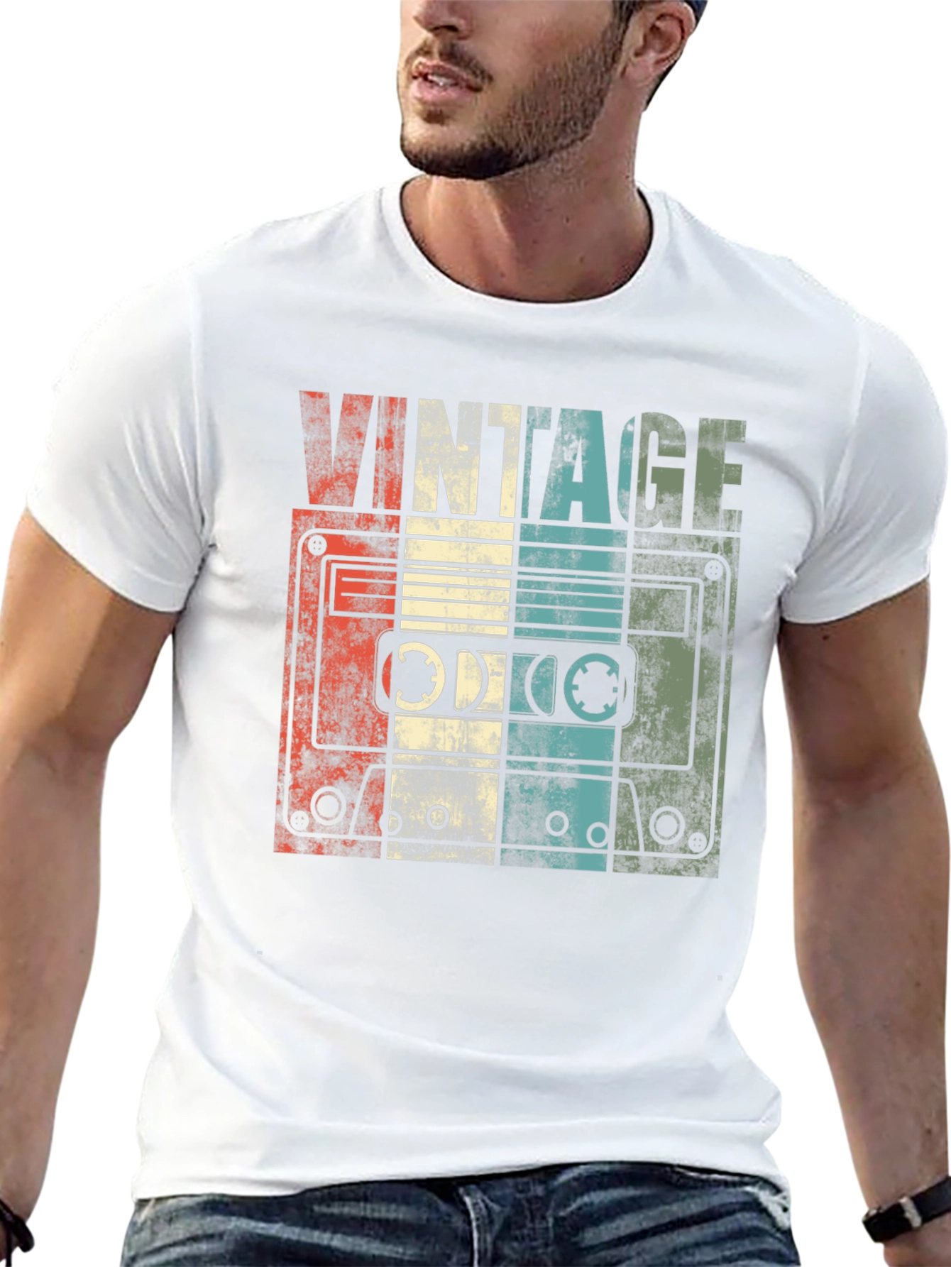 Black Vintage Cassette Tape Graphic T-Shirt view 13
