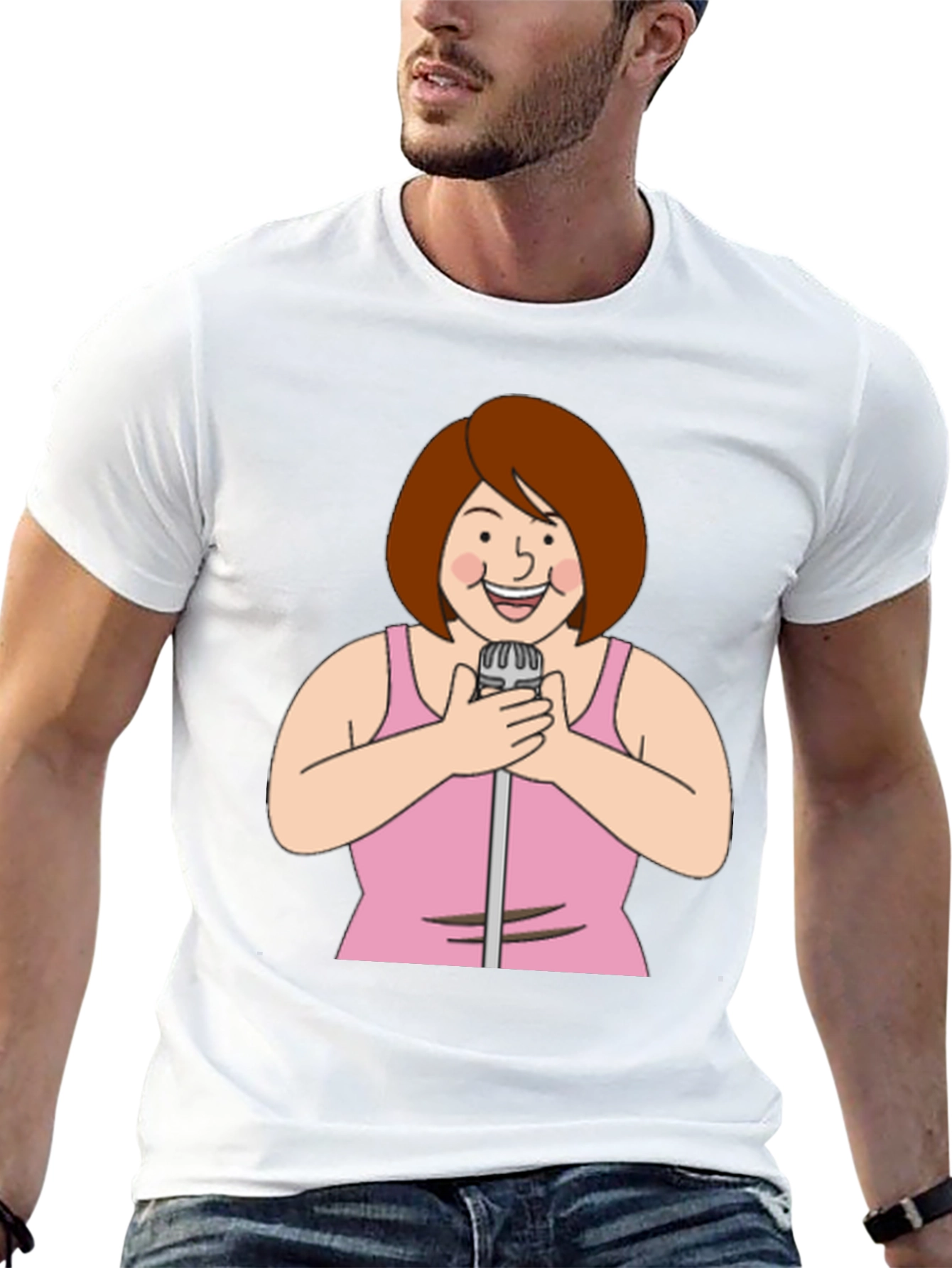 Cartoon Singer Graphic Tee - 13
