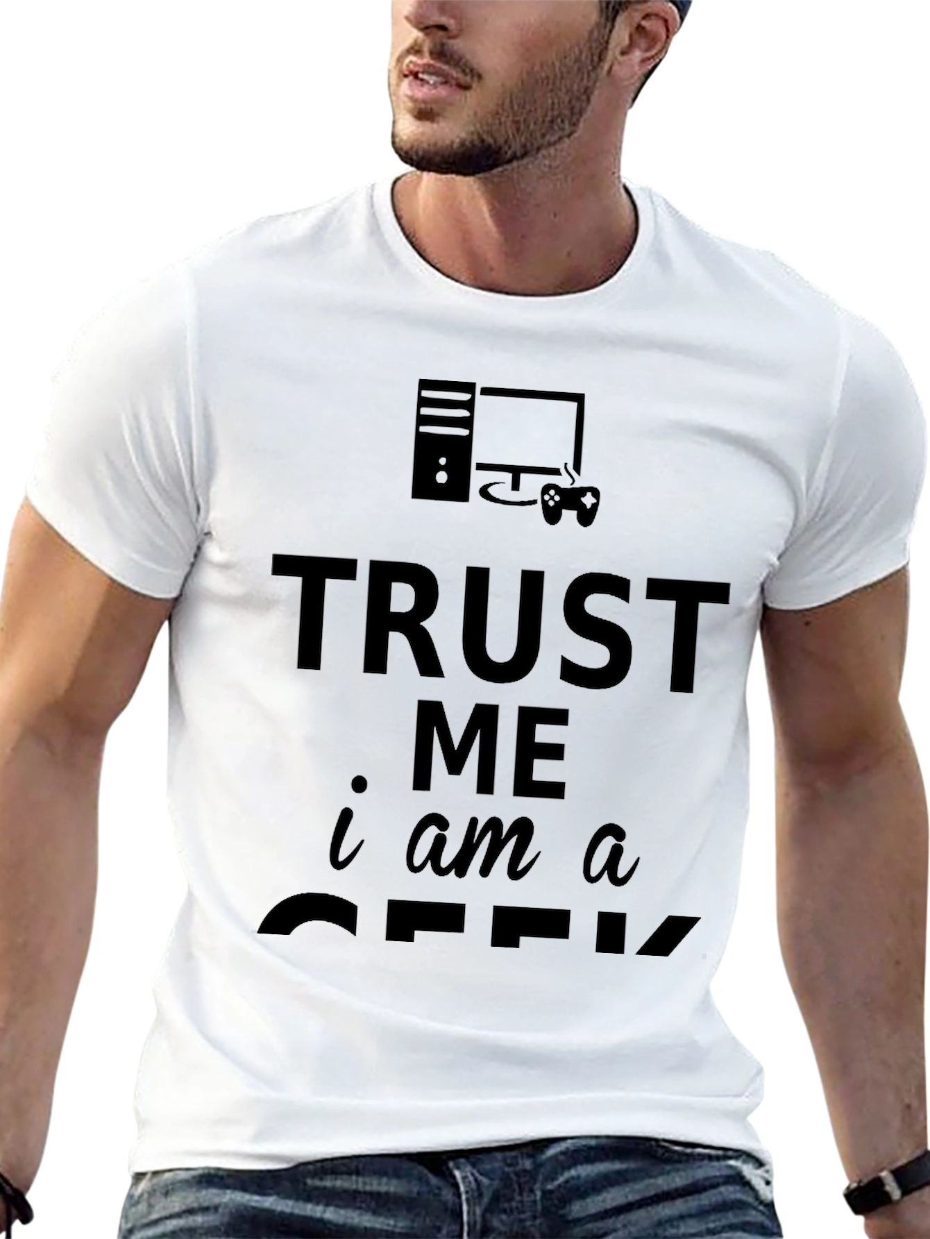 Black Trust Me I'm a Geek T-Shirt - Gamer Style view 13
