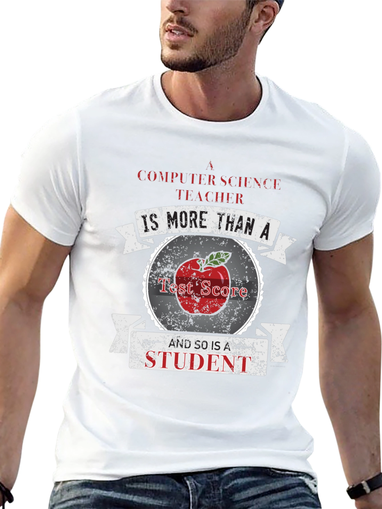 Black Computer Science Teacher T-Shirt - More Than a Test Score view 13