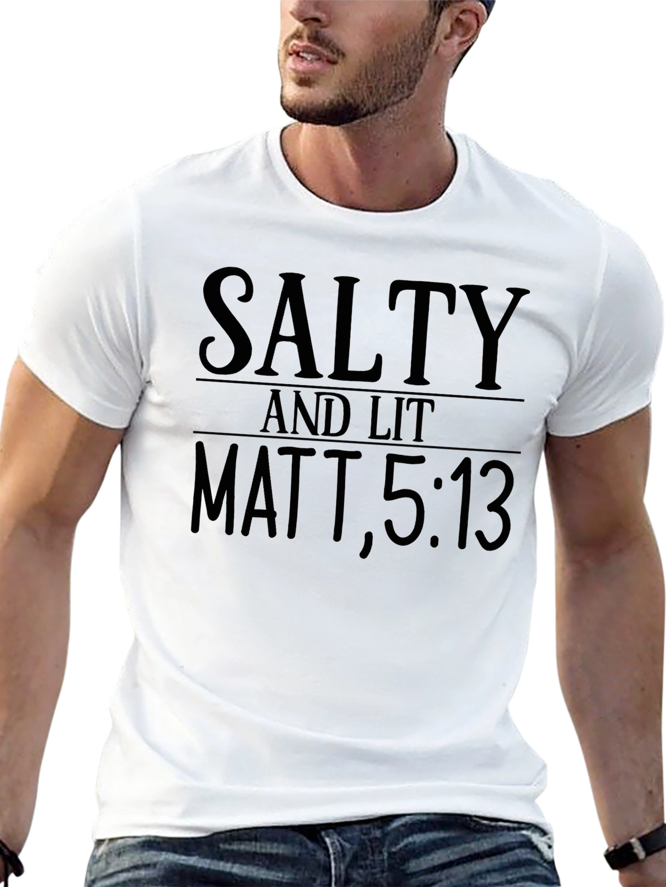 Black Salty and Lit T-Shirt - Matt 5:13 - Graphic Tee view 13