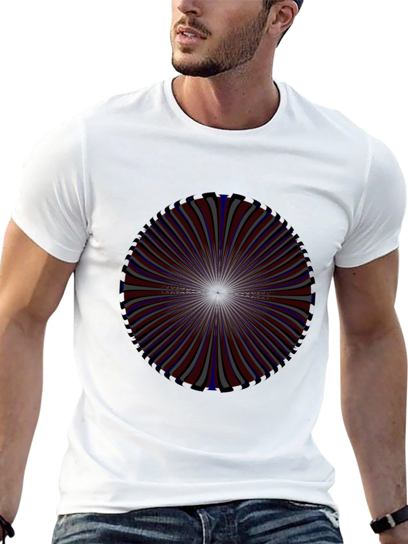 Black Optical Illusion Graphic Tee - Unique Design view 13