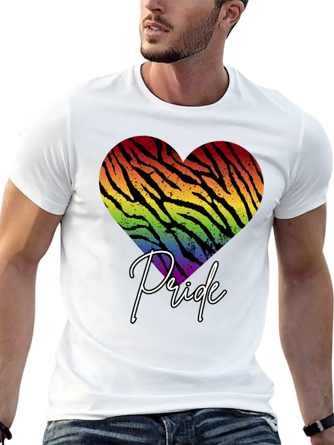 Black Pride Zebra Heart Graphic T-Shirt view 13