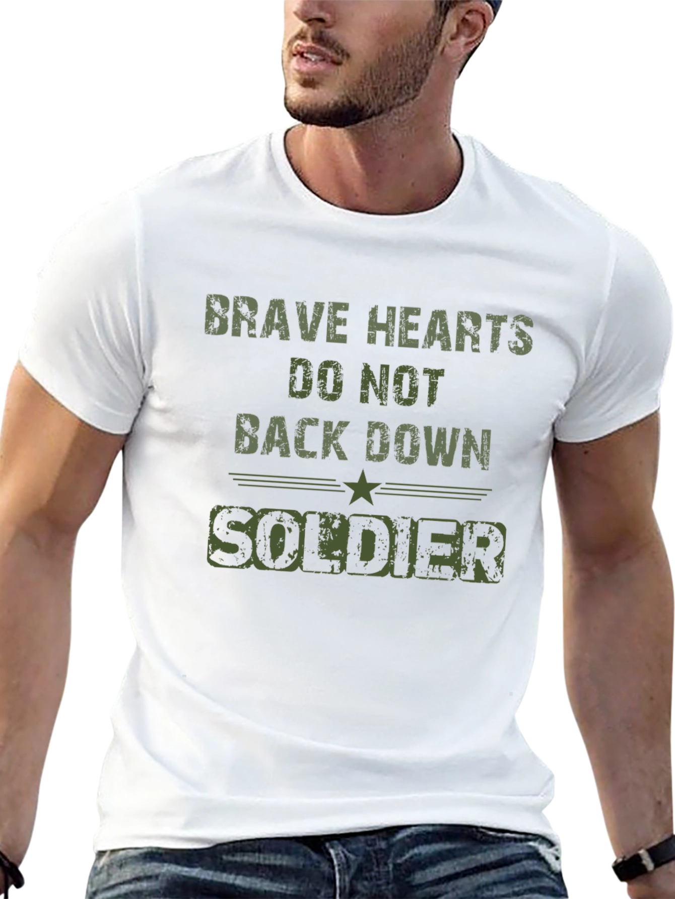 Black Brave Hearts Soldier Graphic Tee - Black view 13