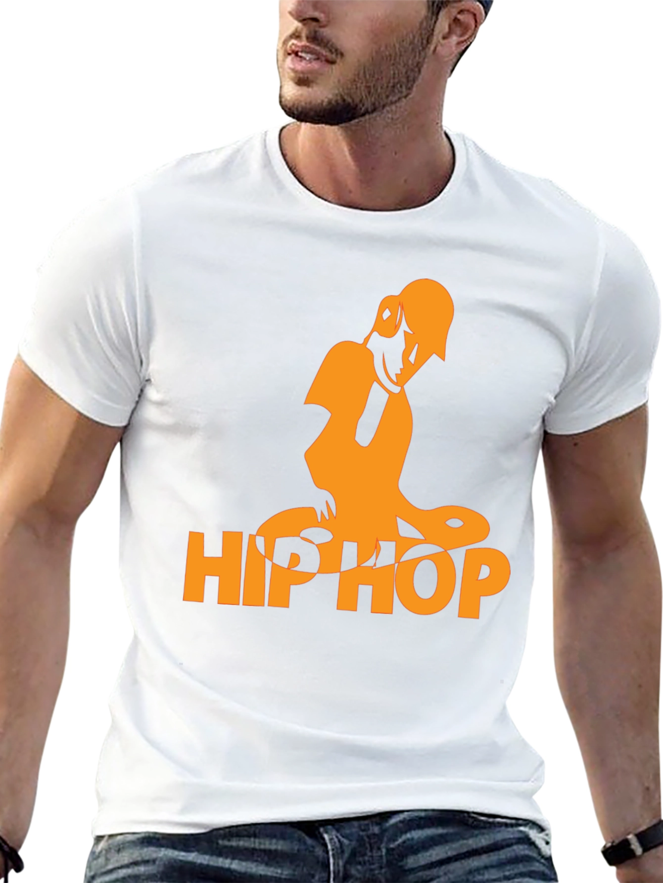 Black Hip Hop Graphic T-Shirt - Black Cotton Blend view 13