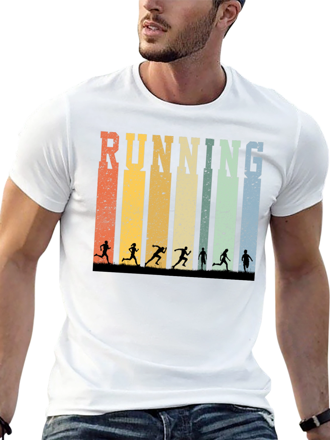 Black Retro Running T-Shirt view 13