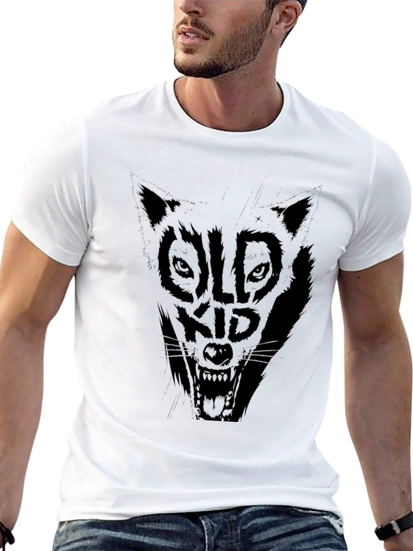 Black Black Old Kid Wolf Graphic Tee view 13