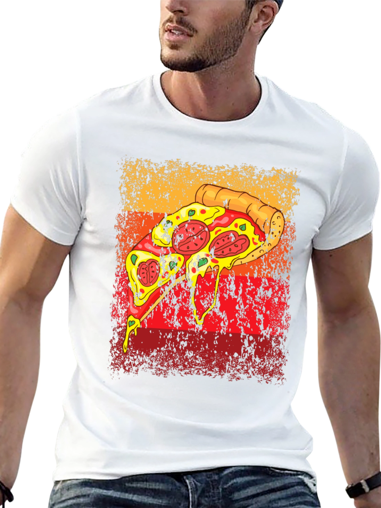 Black Pizza Graphic Tee - Retro Style view 13