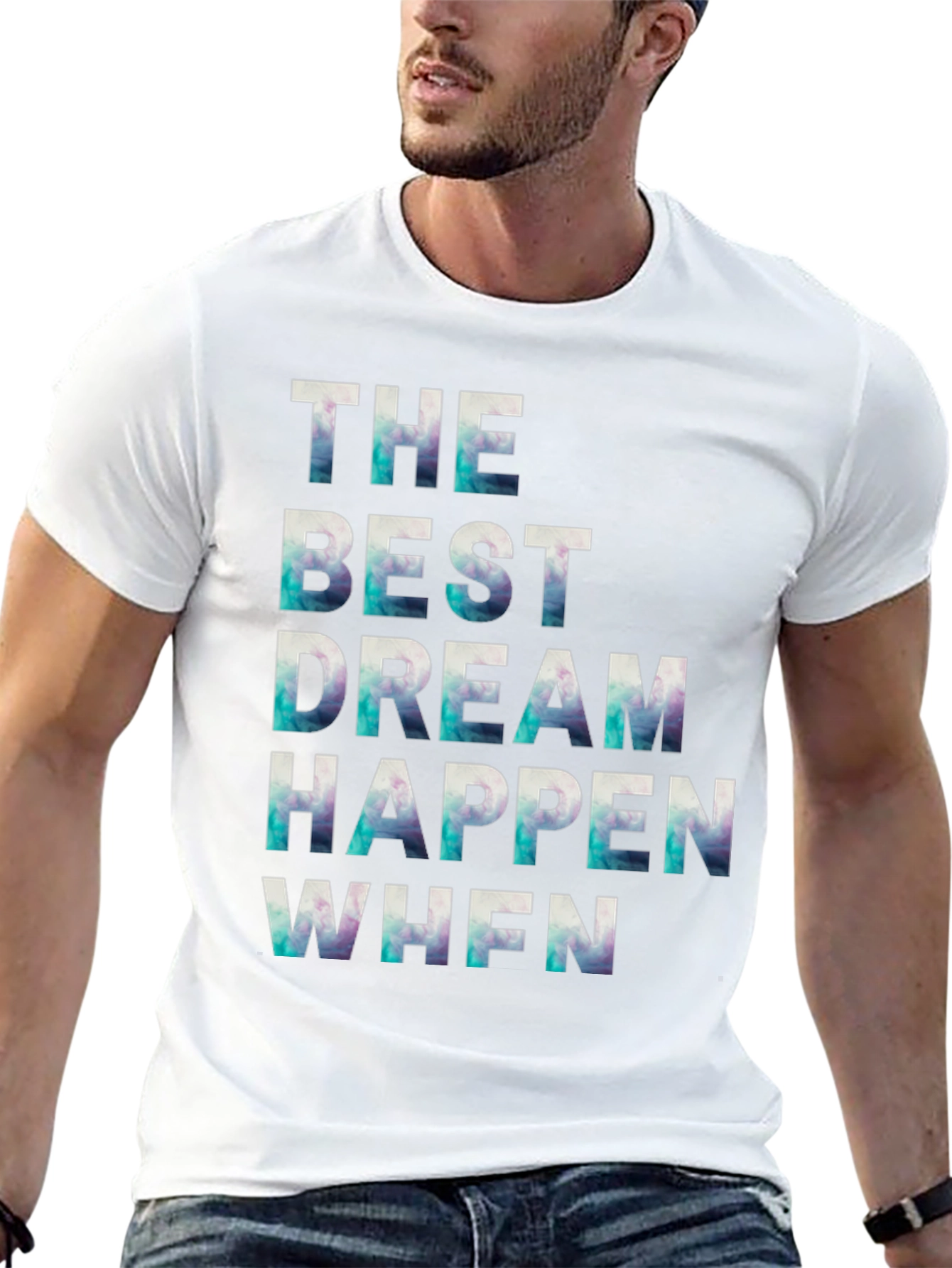Black Inspirational Graphic Tee: The Best Dream Happen When view 13