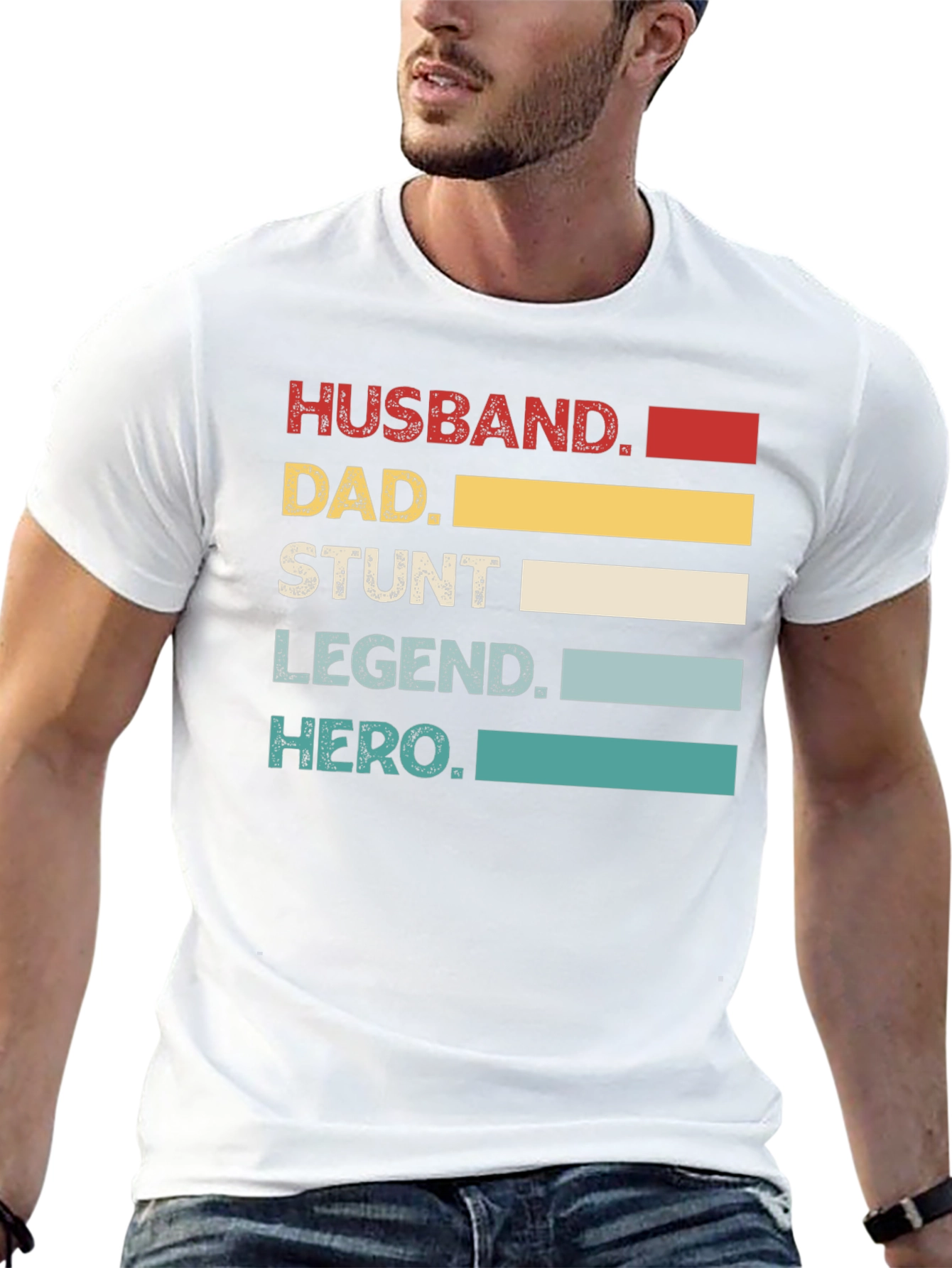 Black Husband Dad Stunt Legend Hero T-Shirt view 13