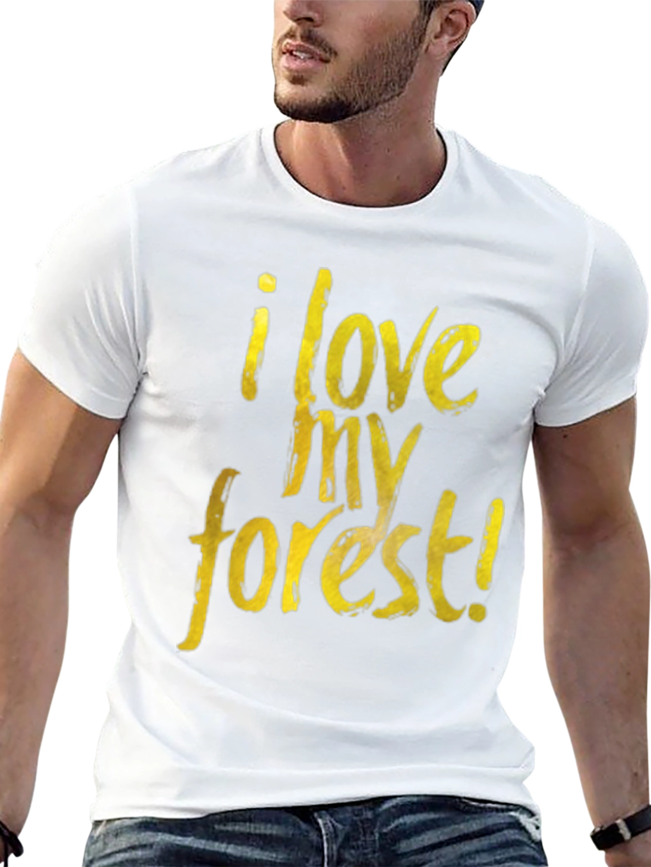 Black I Love My Forest Black Graphic T-Shirt view 13