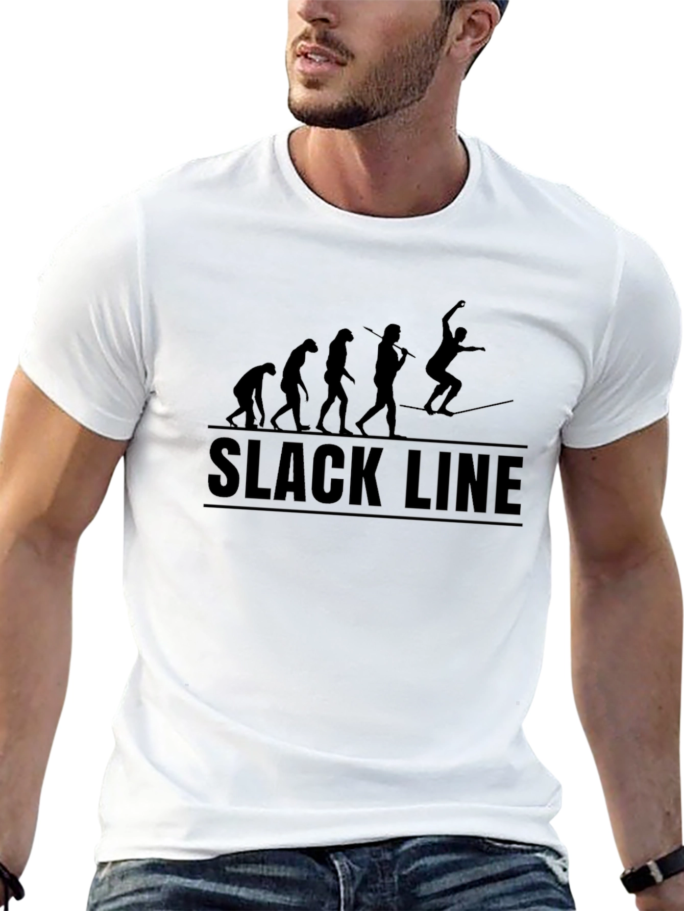 Black Slackline Evolution Graphic T-Shirt | Black Cotton Tee view 13