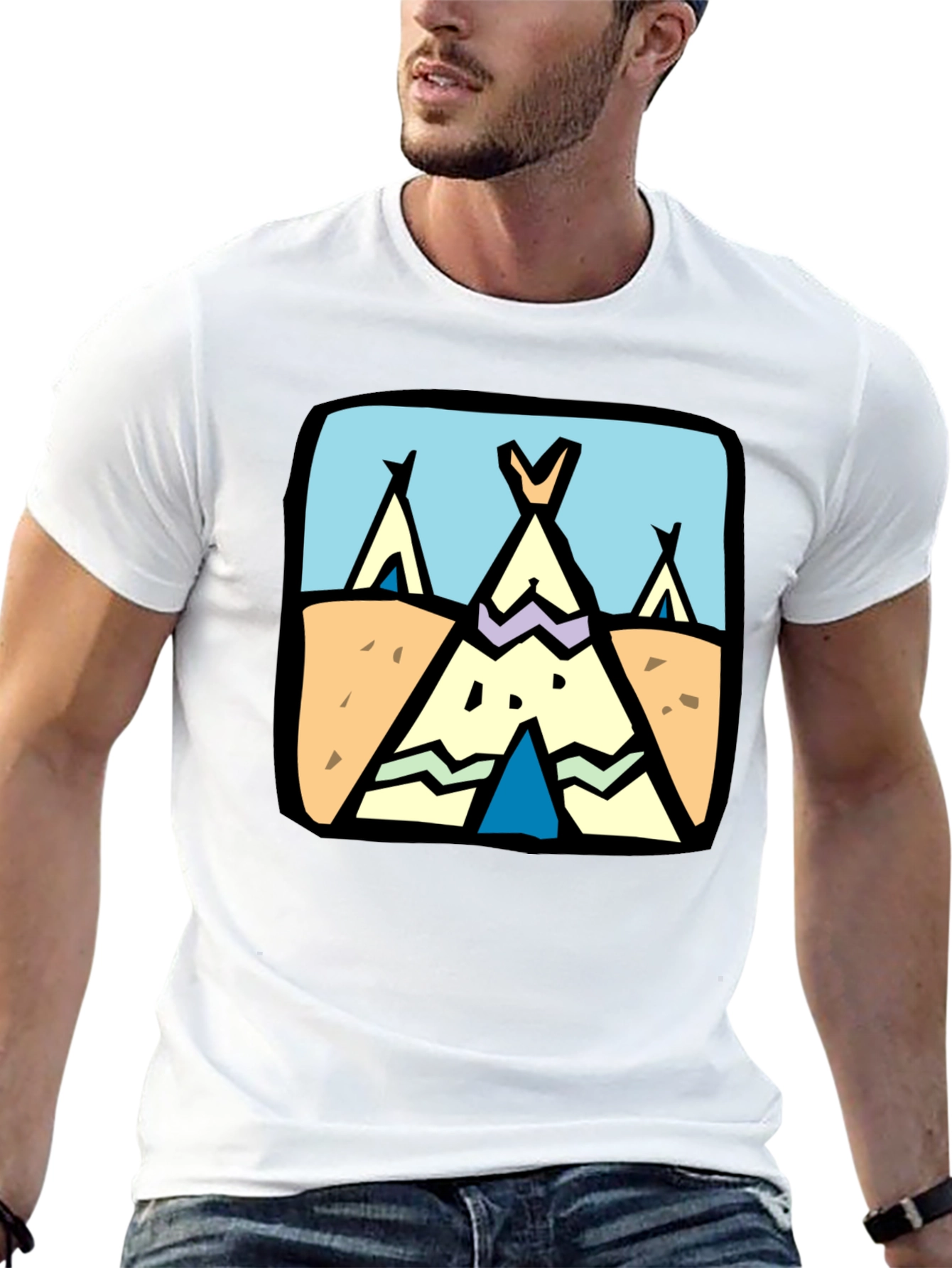 Novelty Tipi Graphic Tee - Black - 13