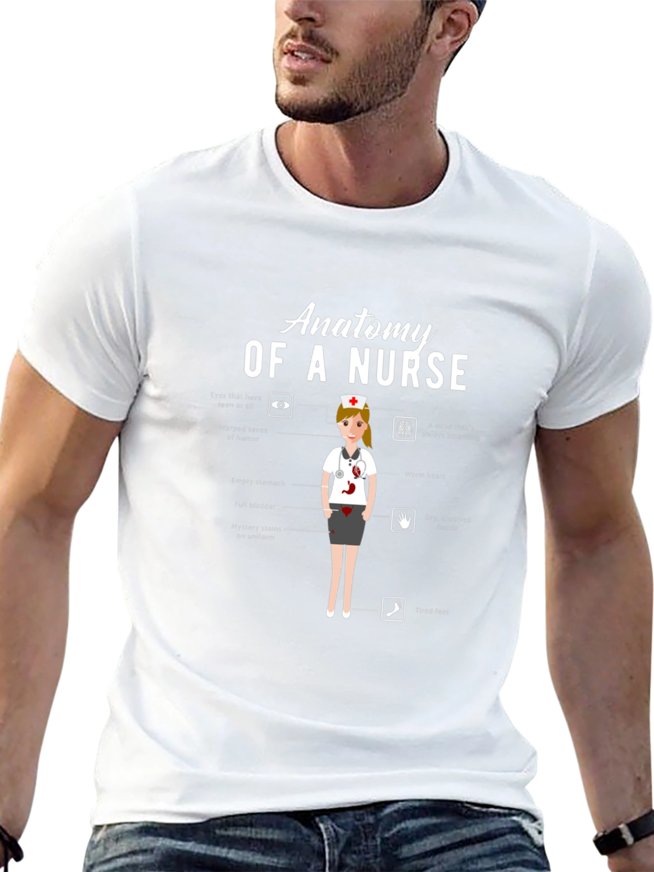 Black Anatomy of a Nurse T-Shirt Funny Nursing Gift view 13