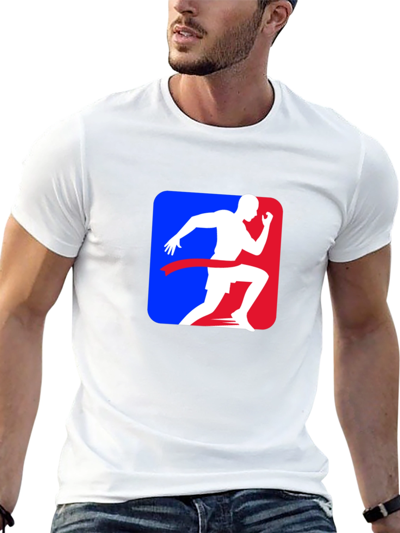 Black Runner's Finish Line Graphic Tee - Black Cotton Blend Shirt view 13