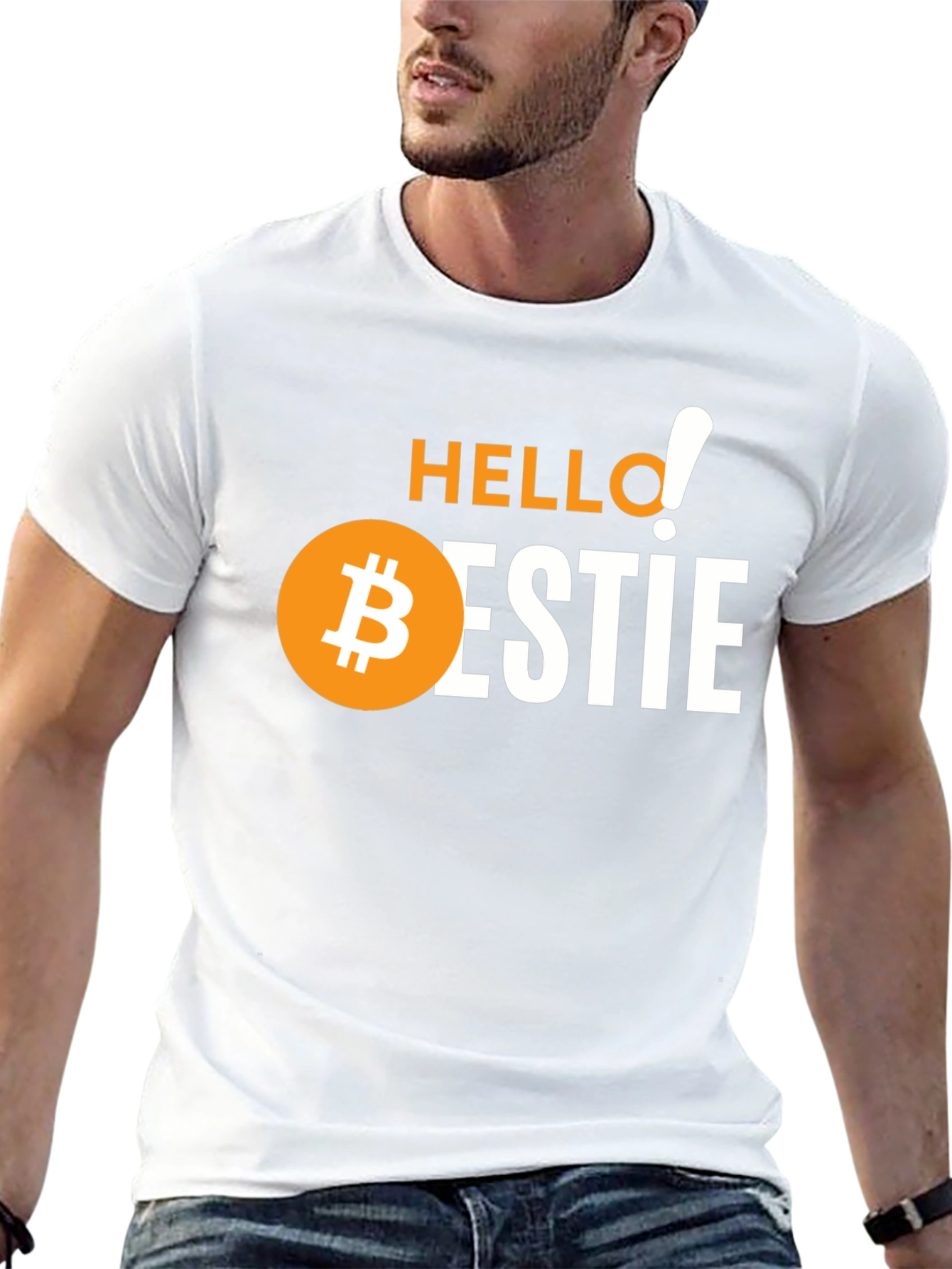 Black Hello Bestie Bitcoin Graphic Tee - Crypto Lover Gift view 13