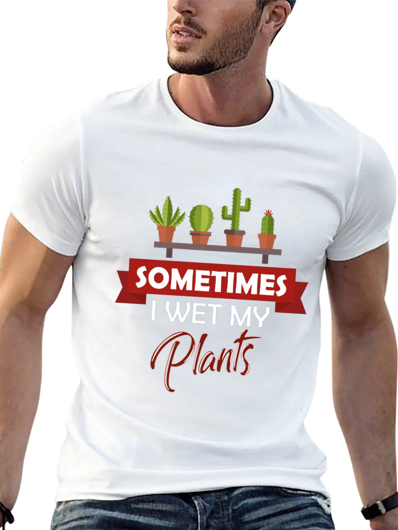 Black Sometimes I Wet My Plants Graphic Tee view 13