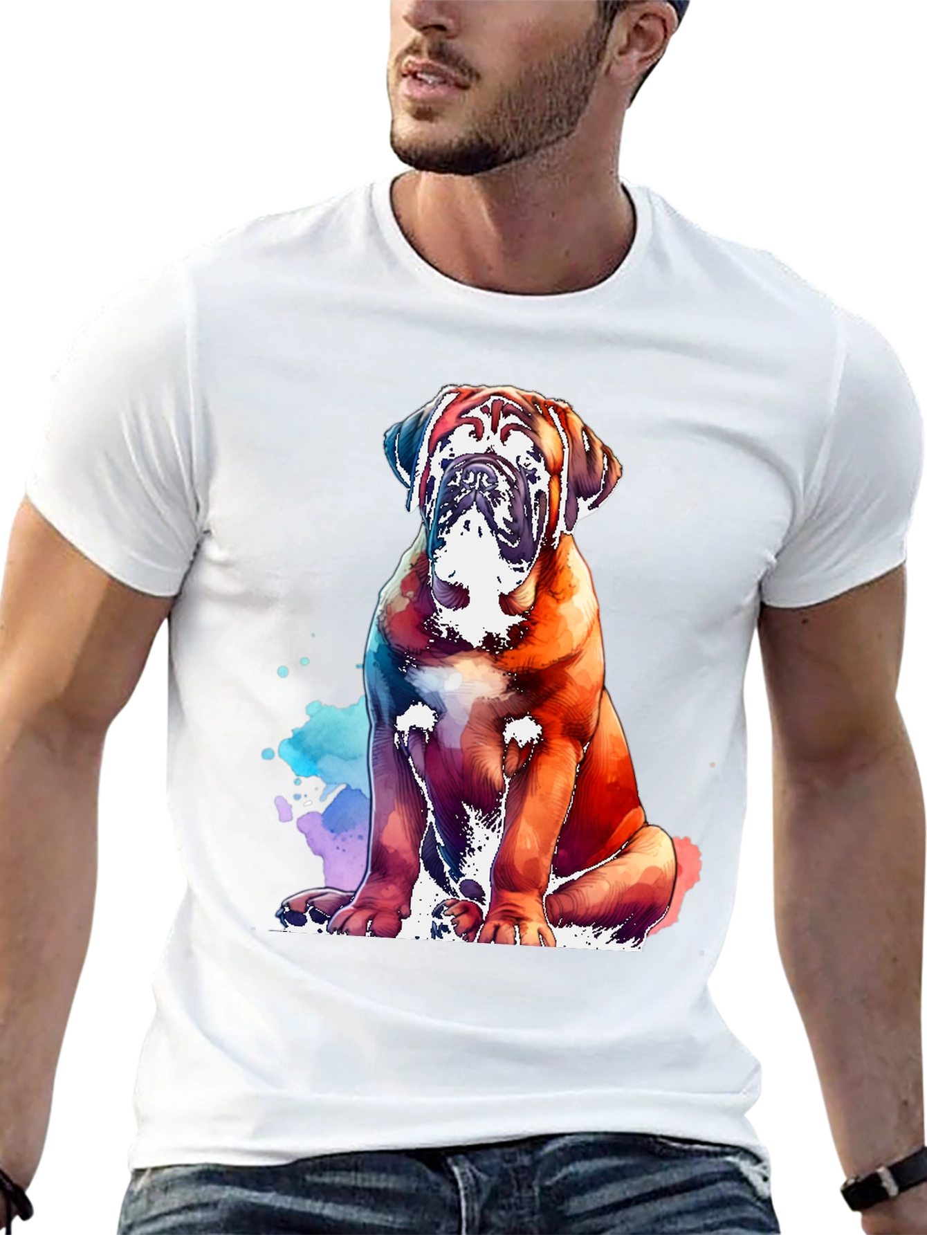 Black Watercolor Dog Graphic Tee - Black view 13